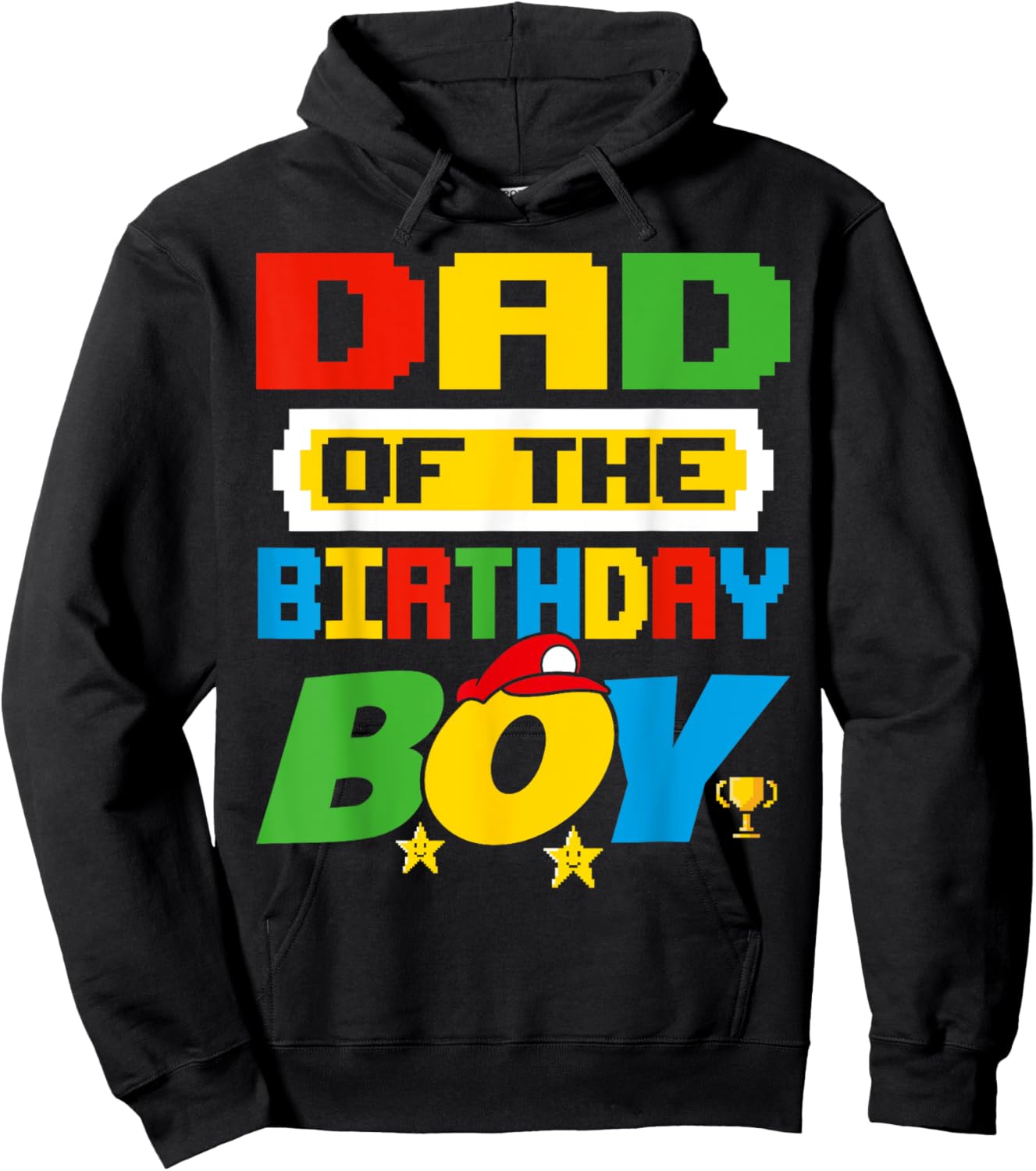 Dad Of The Birthday Boy Game Gaming Dad And Mom Family Hoodie - Hoodie | Black