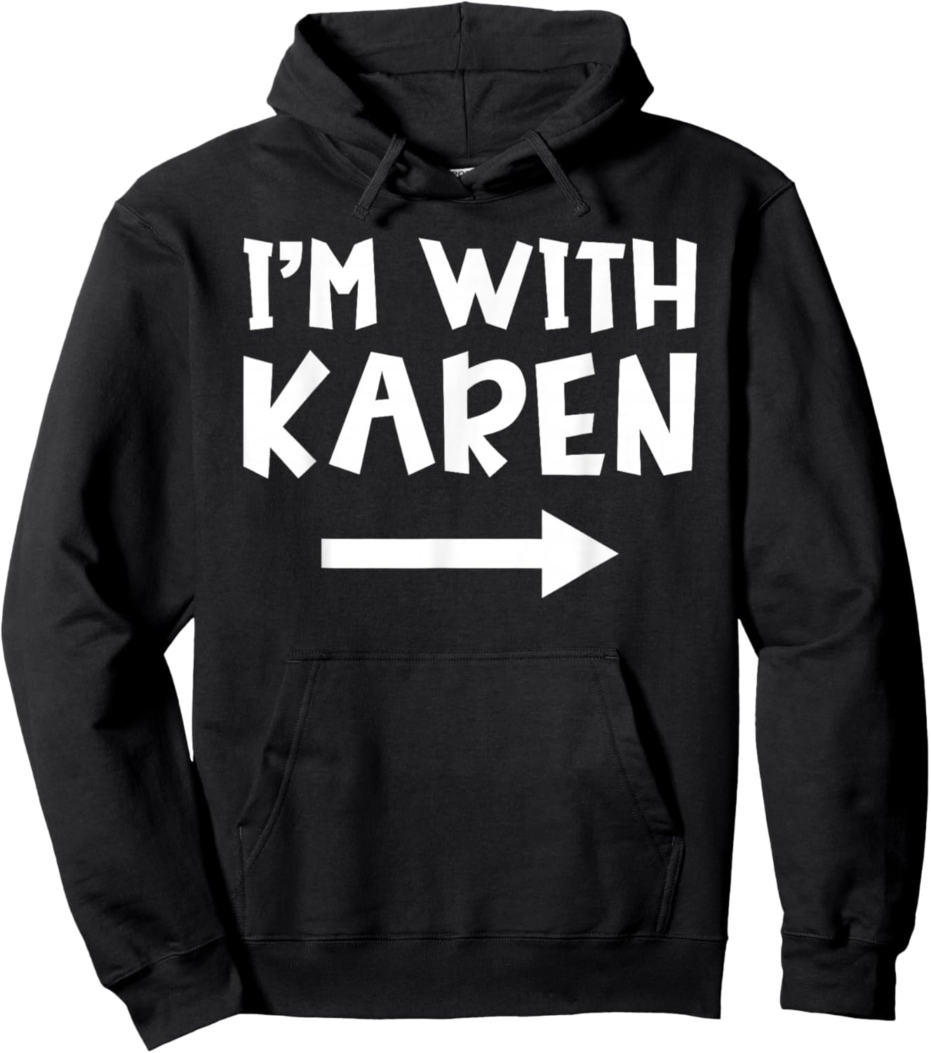 I'm With Karen Funny Matching Couple Lazy Halloween Costume Hoodie - Hoodie | Black