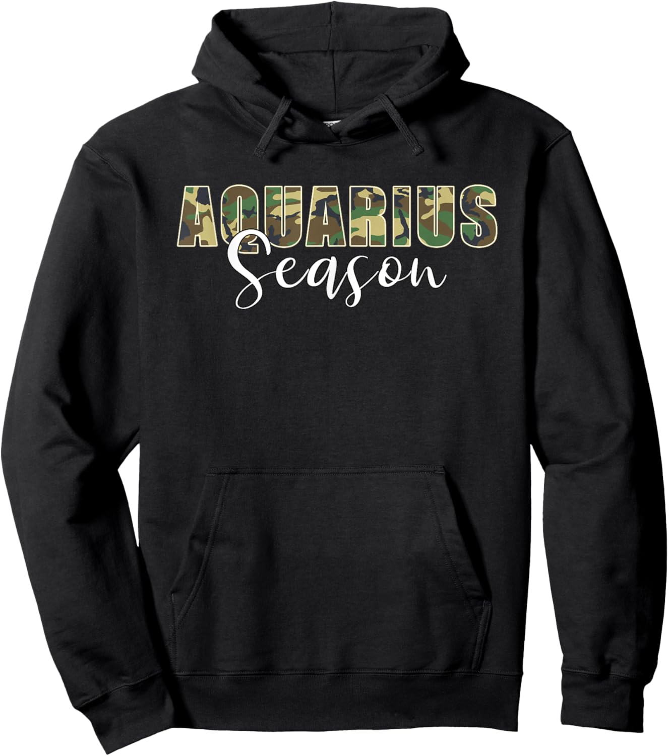 Aquarius Season Zodiac Birthday Camo Black Woman Hoodie - Hoodie | Black