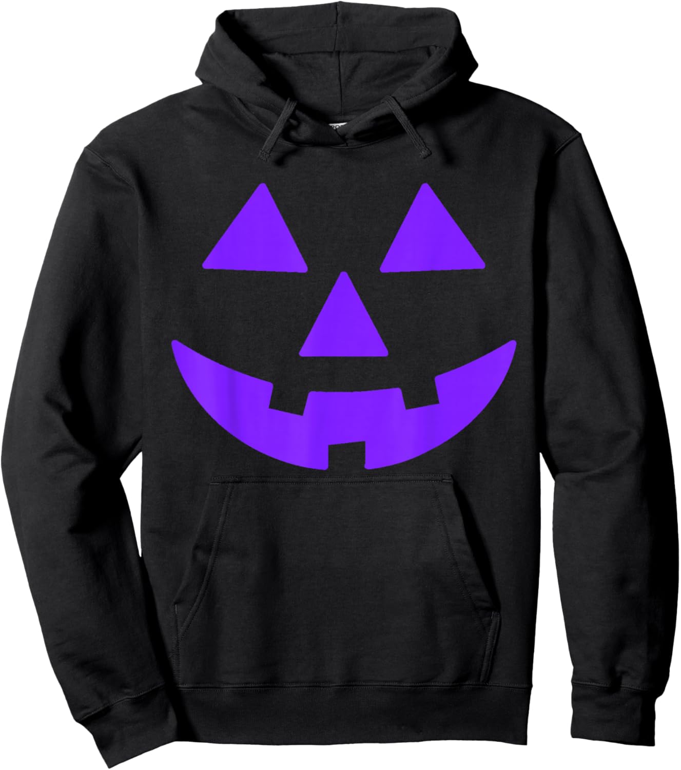 Jack O Lantern Scary Carved Pumpkin Face Halloween Purple Hoodie - Hoodie | Black