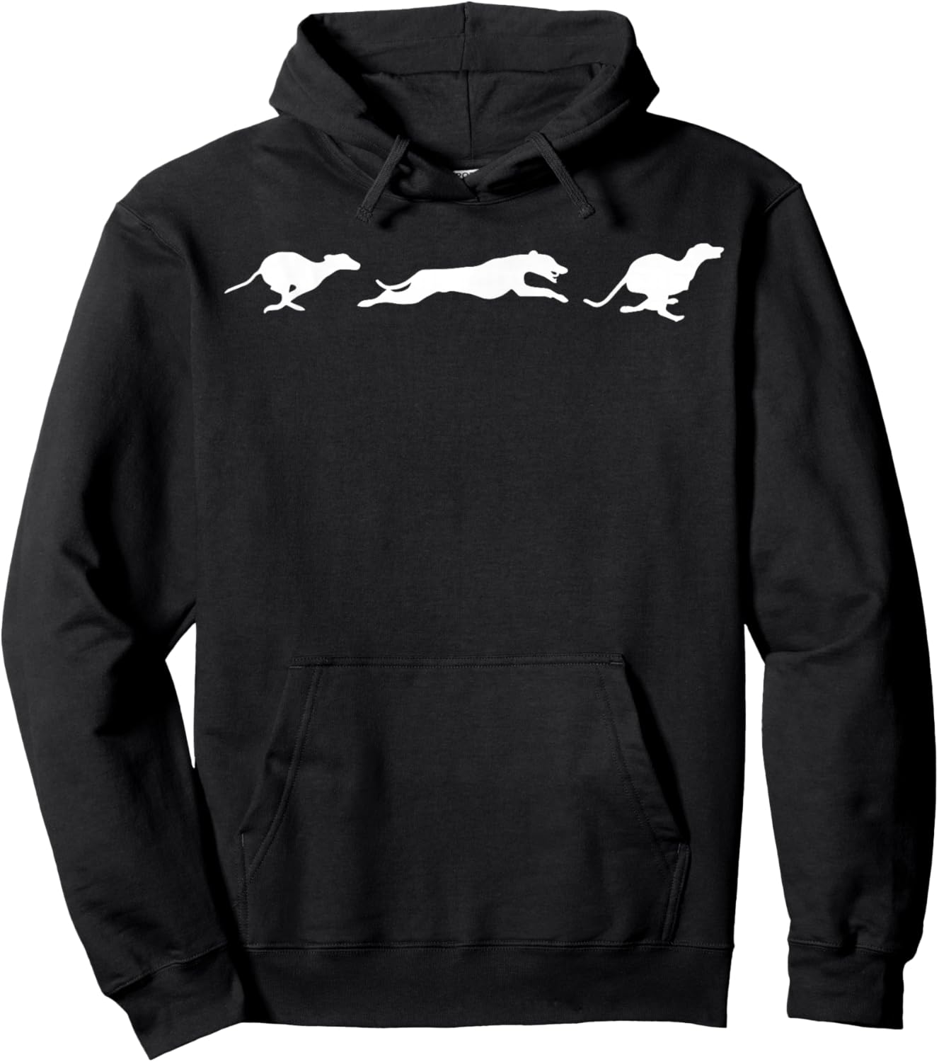 cute Whippet running Hoodie - Hoodie | Black