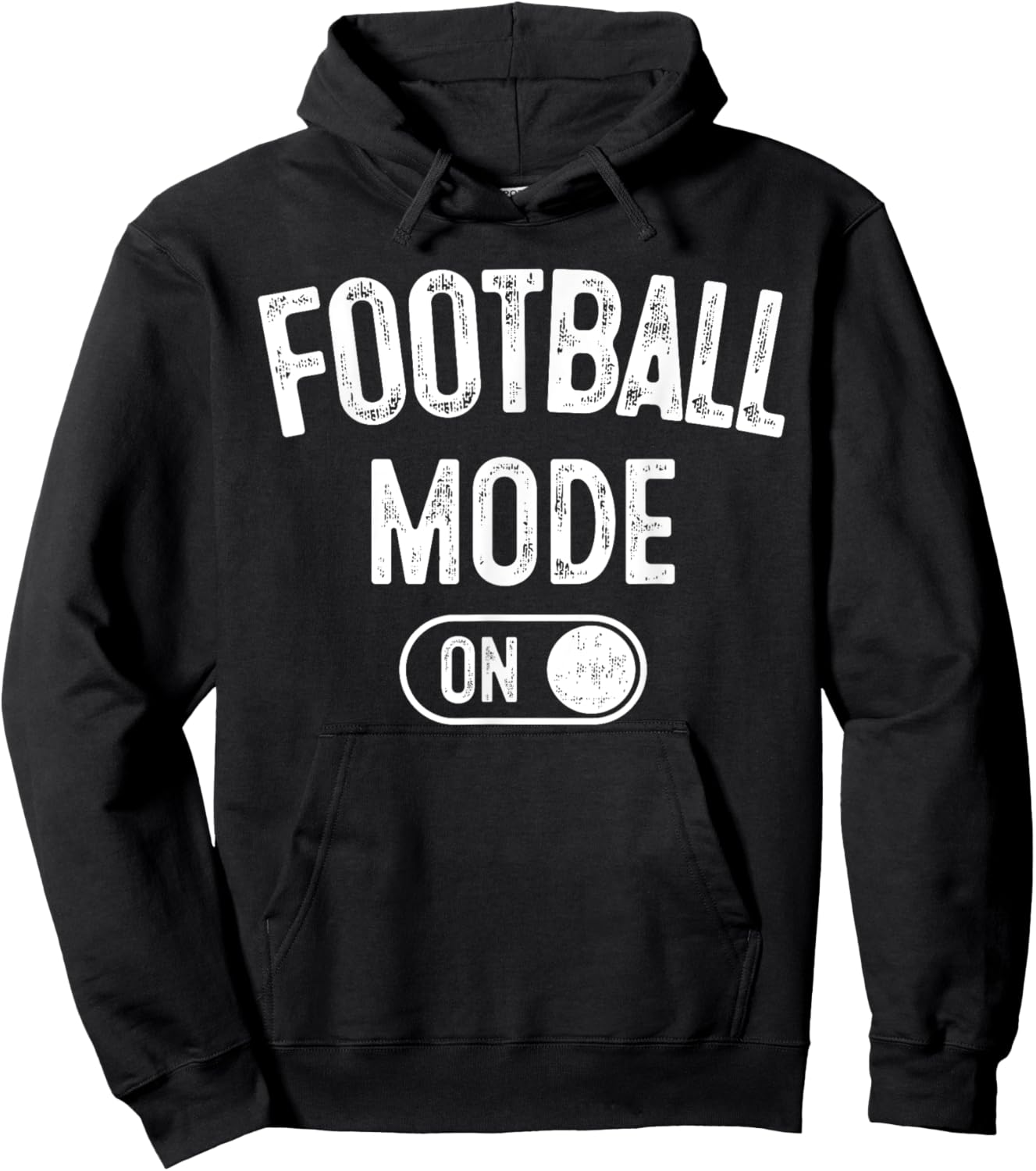 Football Mode On Funny Quarterback Gift Coach Player Dad Hoodie - Hoodie | Black