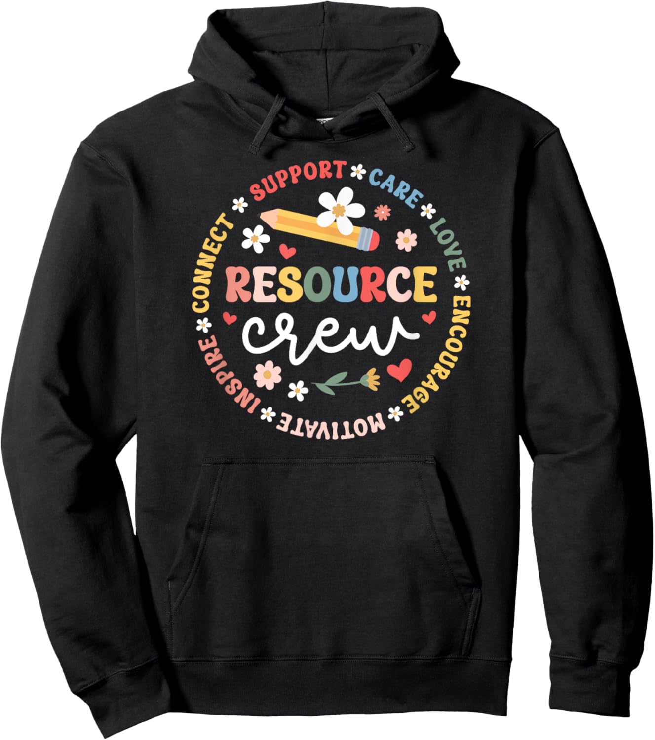 Resource Crew Appreciation Circle Resource Teacher Team Hoodie - Hoodie | Black