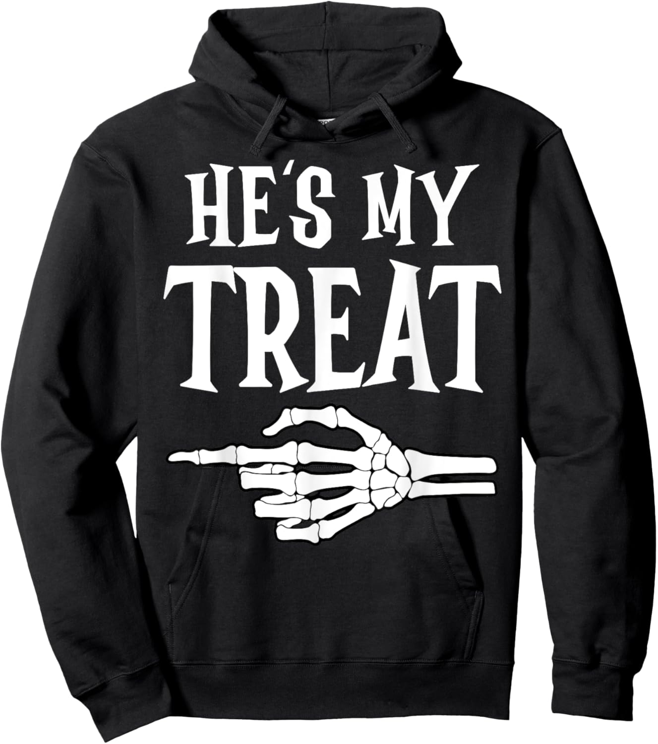 He's My Trick Matching Couple Skeleton Halloween Costume Hoodie - Hoodie | Black