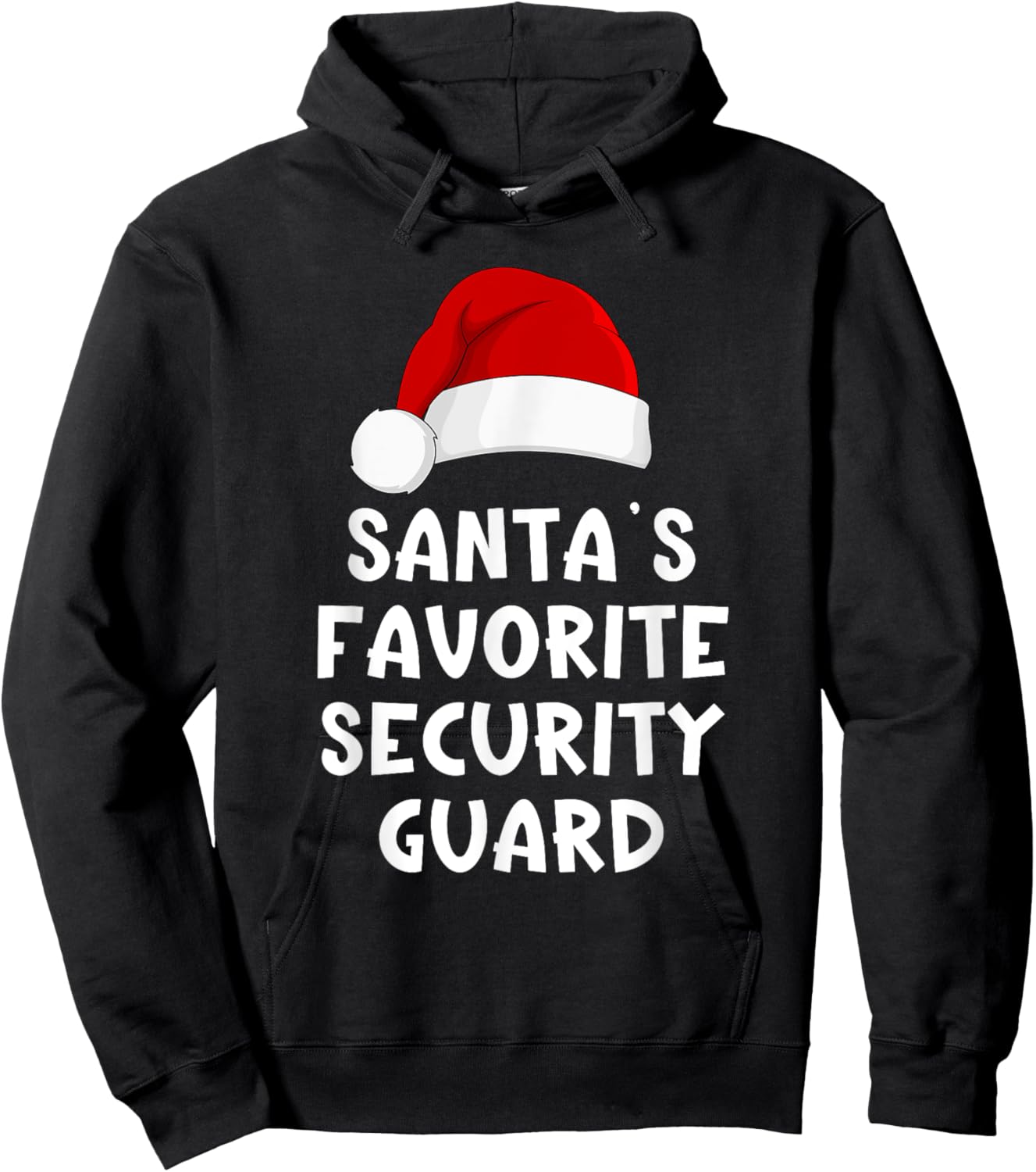 Christmas Santa's Favorite Security Guard Funny Xmas Pajama Hoodie - Hoodie | Black