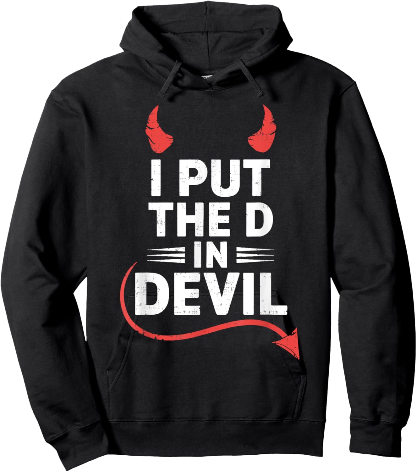 I Put the D in Devil Funny Halloween Matching Couple Hoodie - Hoodie | Black