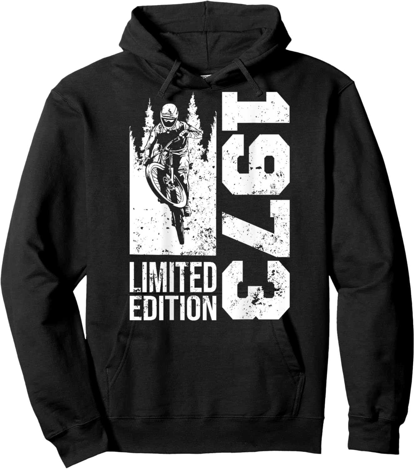 Vintage 1973 born Birthday cycling Mountain-Bike MTB-Bicycle Hoodie - Hoodie | Black