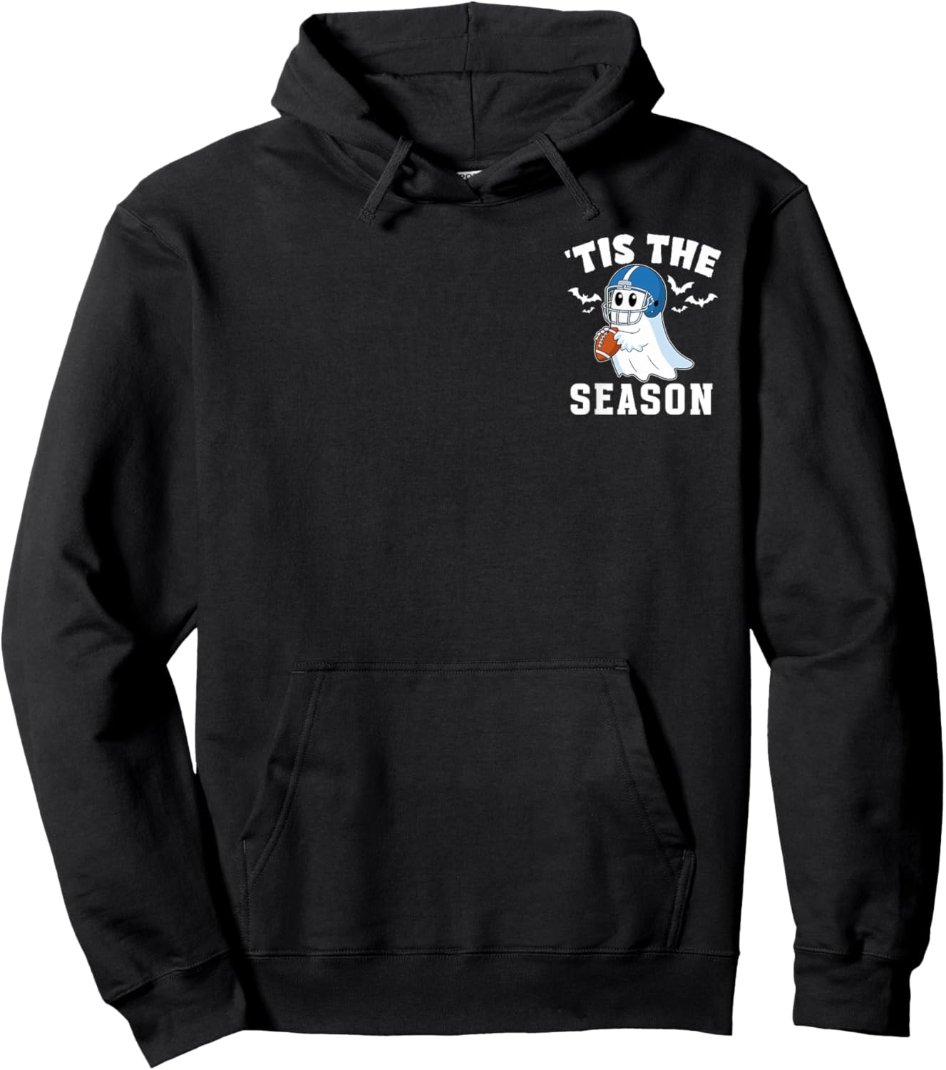 Ghost Playing Football 'Tis the Season Halloween Costume Kid Hoodie - Hoodie | Black