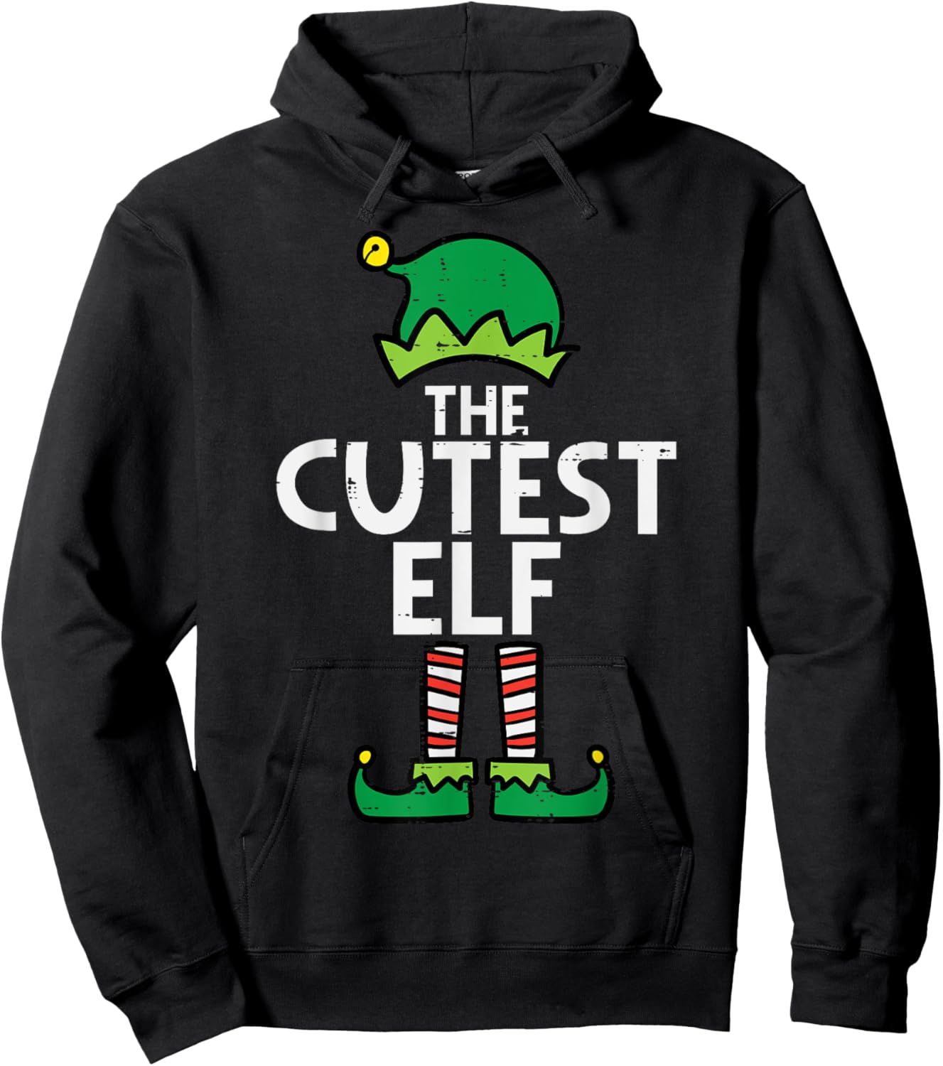 Christmas The Cutest Elf Xmas Family Matching Boys Girls Kid Hoodie - Hoodie | Black