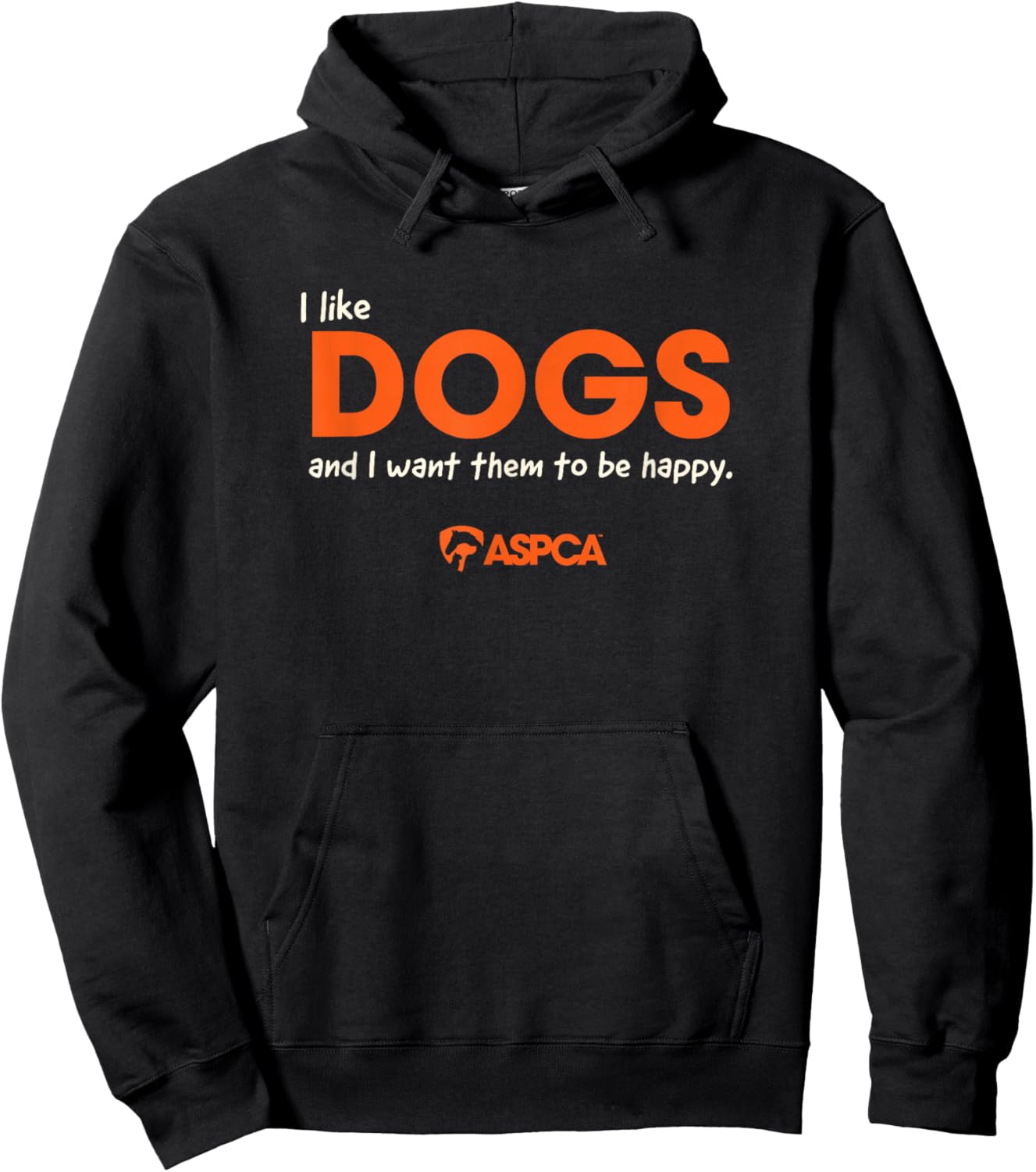 ASPCA I Like Dogs Adults Black Cotton 100% Classic Fit Short Sleeve Hoodie - Hoodie | Black