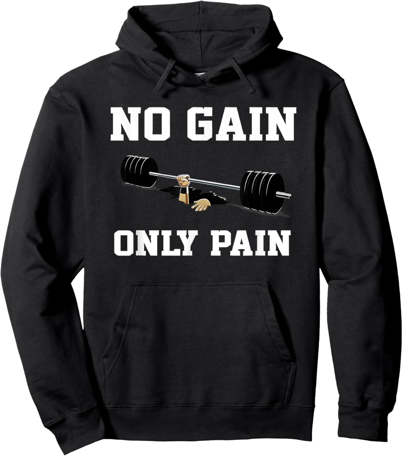 No Gain Only Pain Hoodie - Hoodie | Black