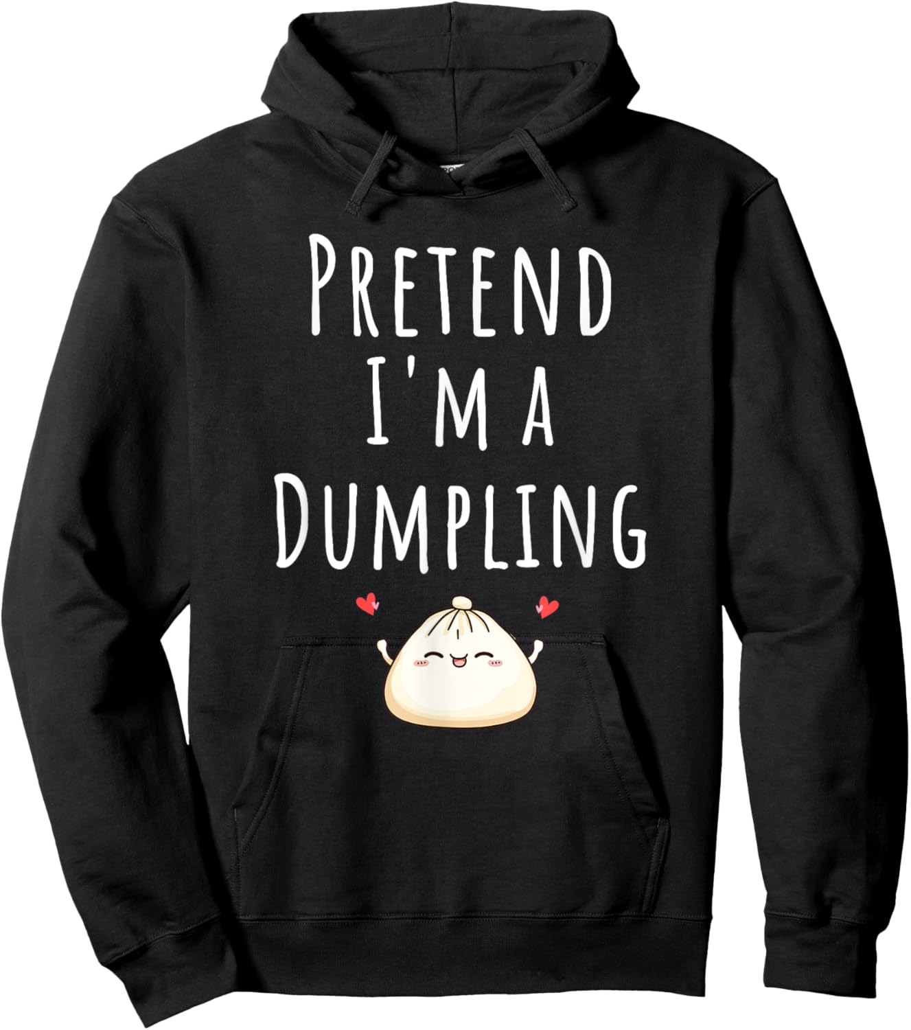 Pretend I’m A Dumpling Funny Lazy Halloween Costume Hoodie - Hoodie | Black