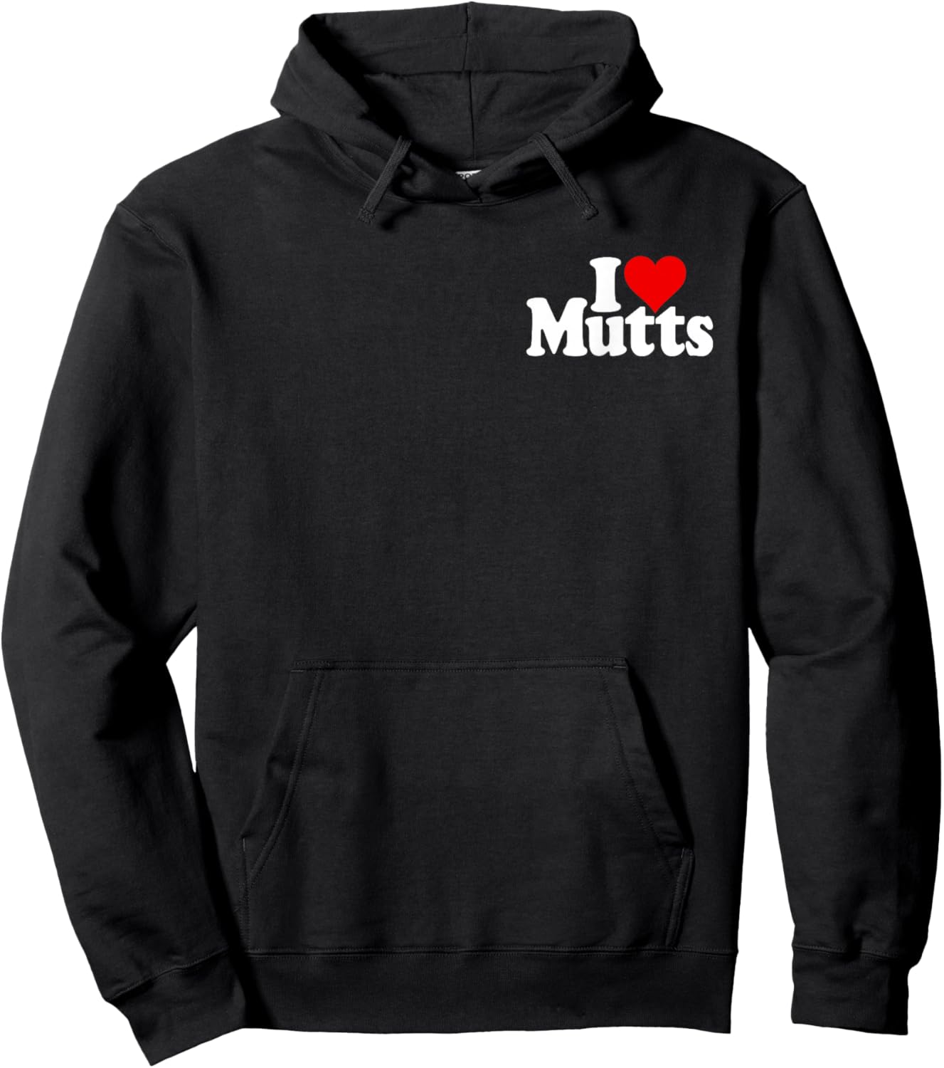 I Love Heart Mutts Dogs Puppies Mixed Breeds Rescue Shelter Hoodie - Hoodie | Black