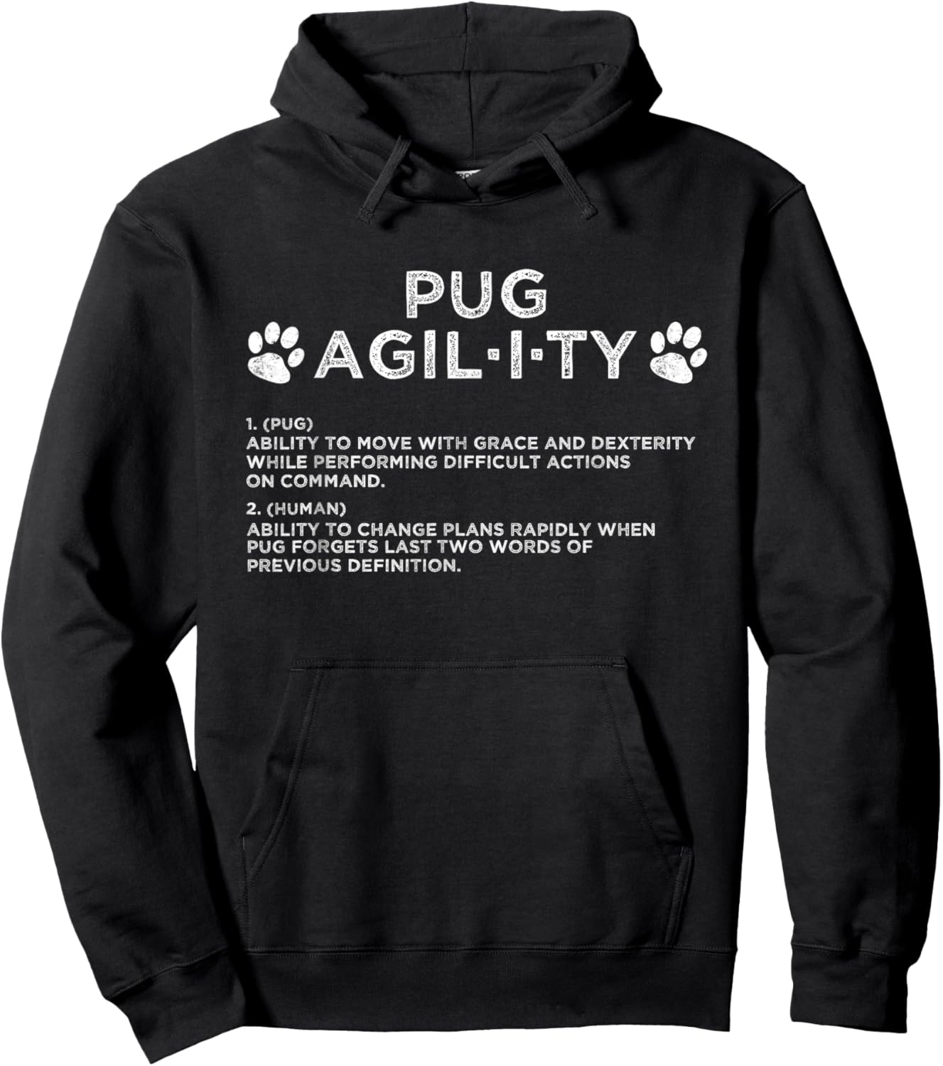 Funny Pug Dog Agility Training Women Kids Hoodie - Hoodie | Black