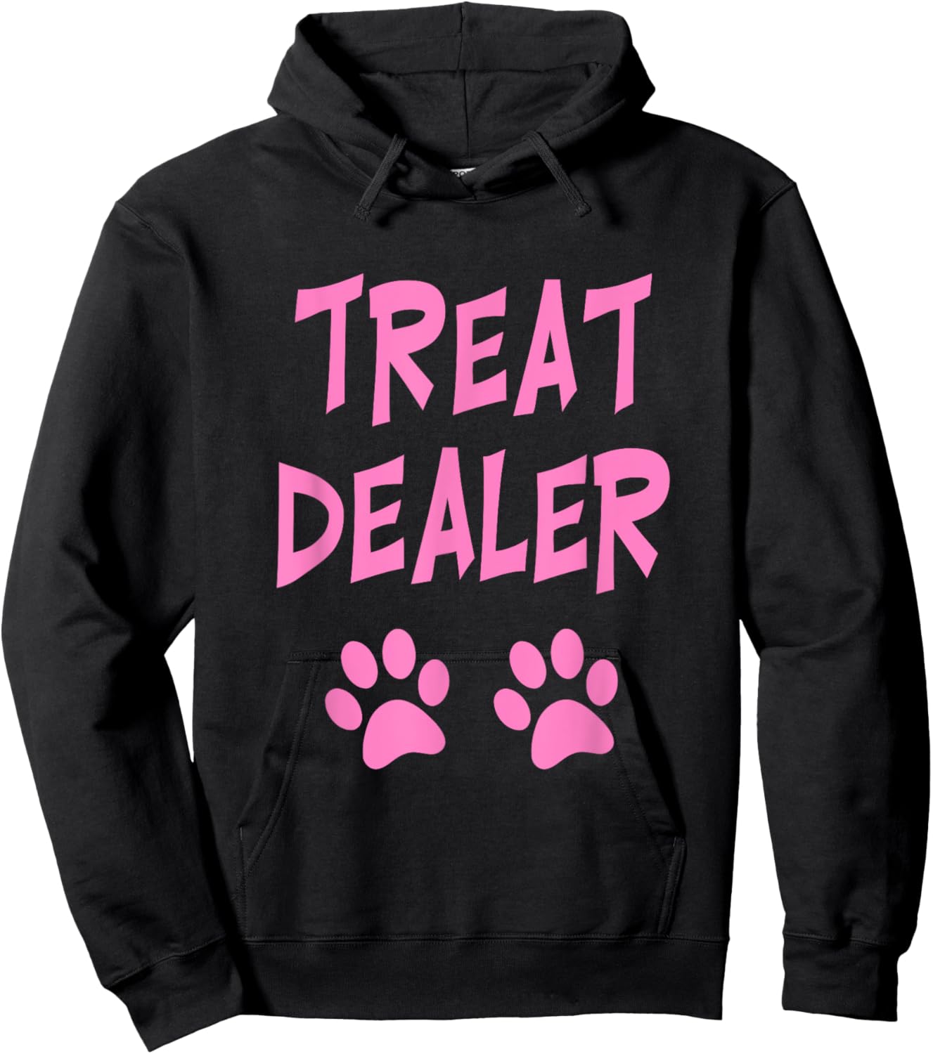 Redds Threads -Adults Paw - Black, Small - Modern, Letter Print - Dog Lovers Hoodie - Hoodie | Black