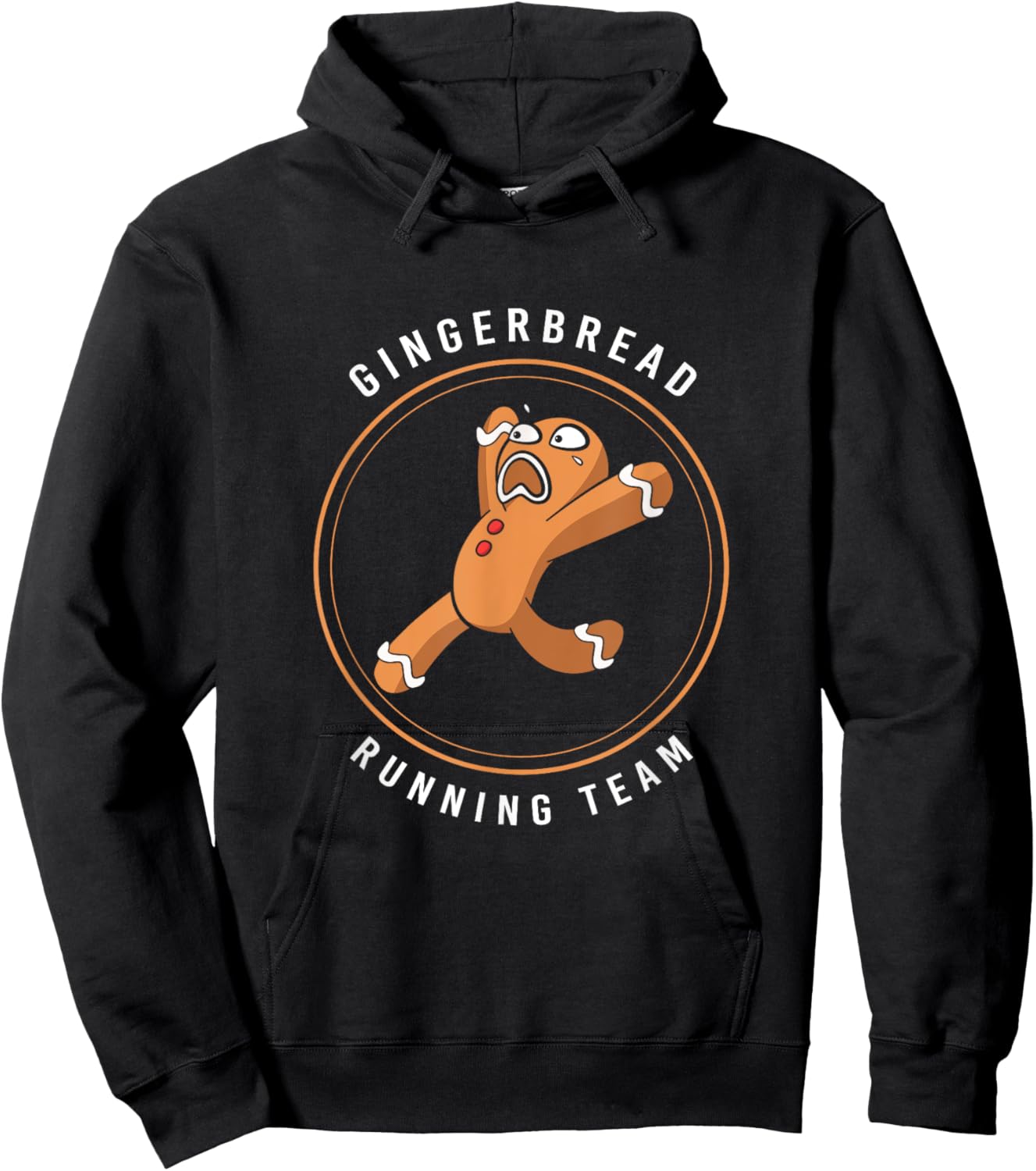 Gingerbread Christmas Cookie Running Team Hoodie - Hoodie | Black