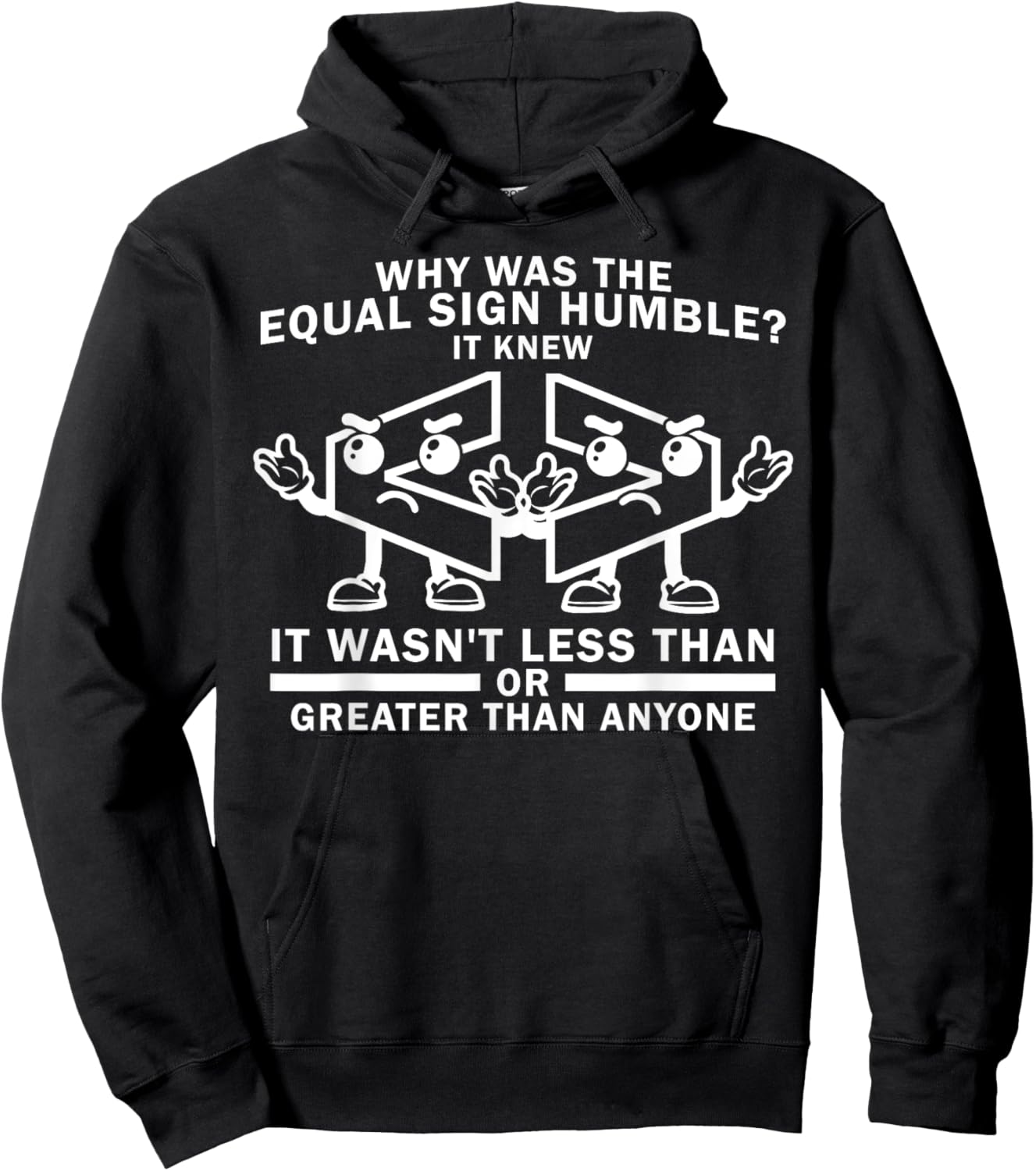 Funny Less Than or Greater Than Math Joke Hoodie - Hoodie | Black