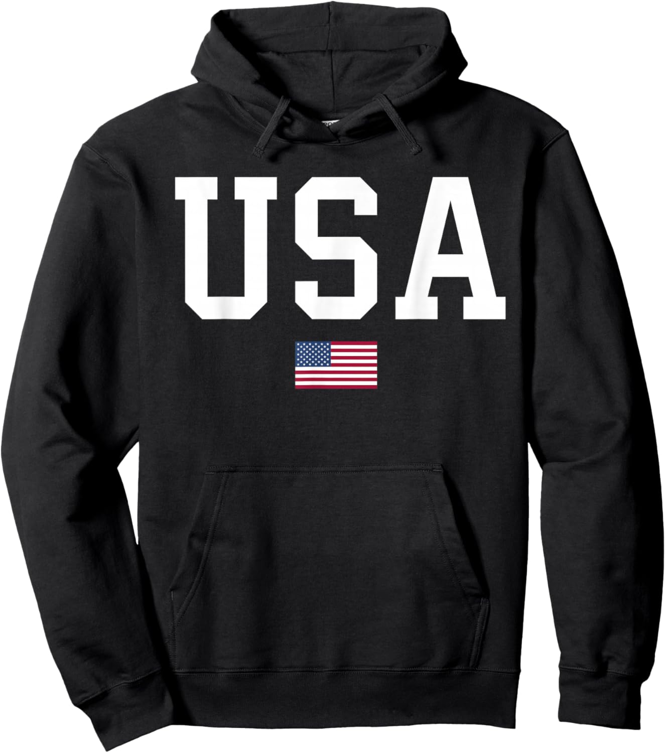 USA Women Men Kids American Flag Patriotic 4th of July Hoodie - Hoodie | Black