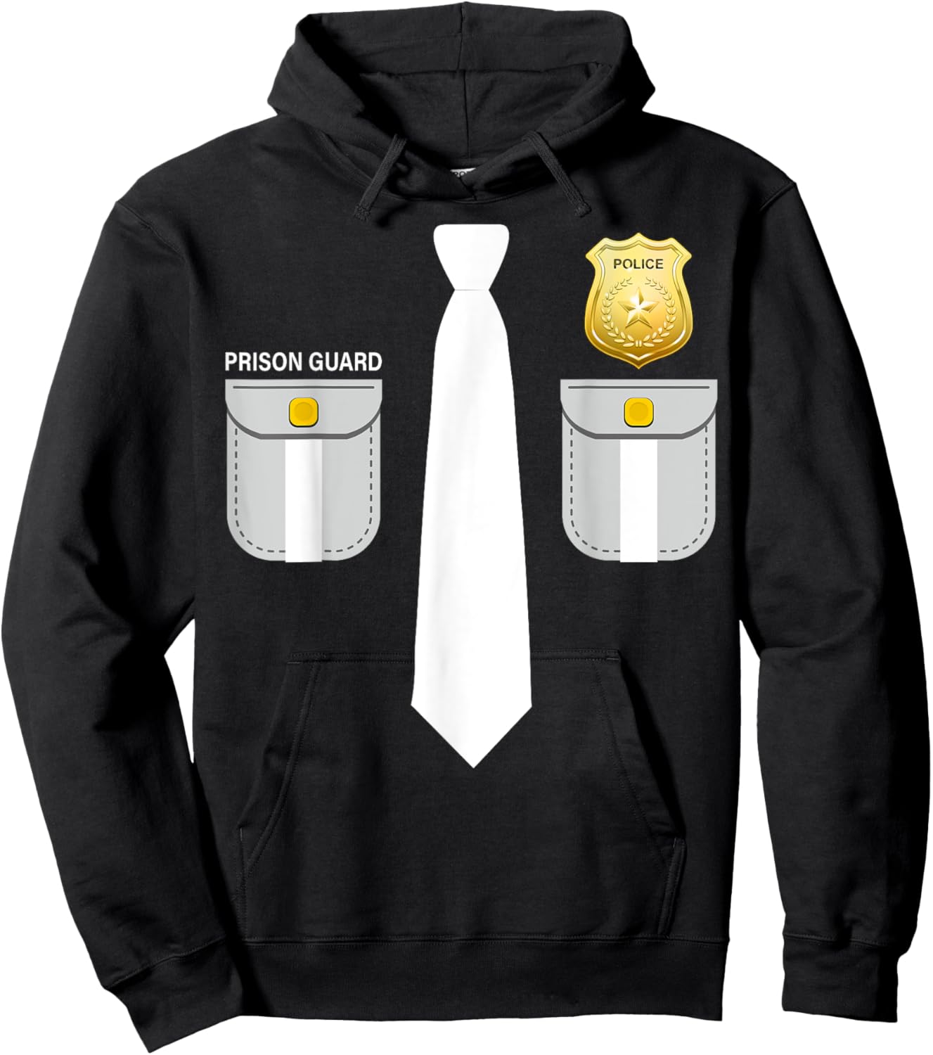 USA Prison Guard Costume Correctional Guard Uniform Hoodie - Hoodie | Black
