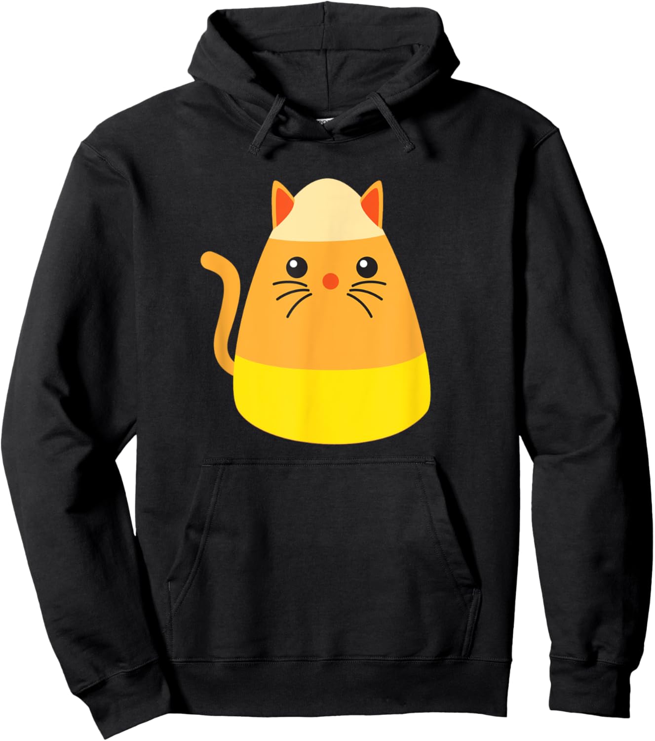 Candy Corn Cat Costume Halloween Kids Cat Candy Corn Hoodie - Hoodie | Black