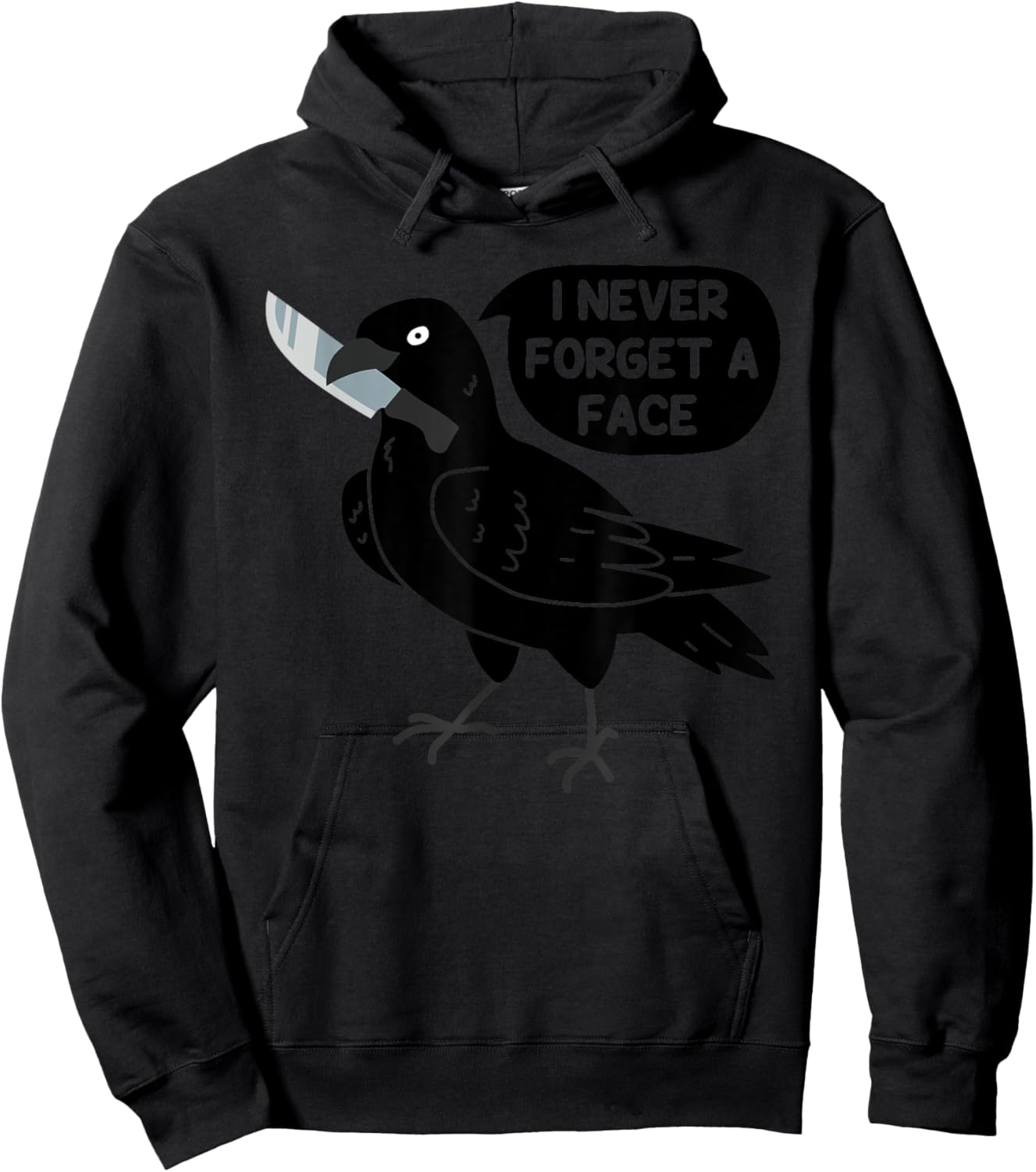 Spooky Crow With Knife Hoodie - Hoodie | Black