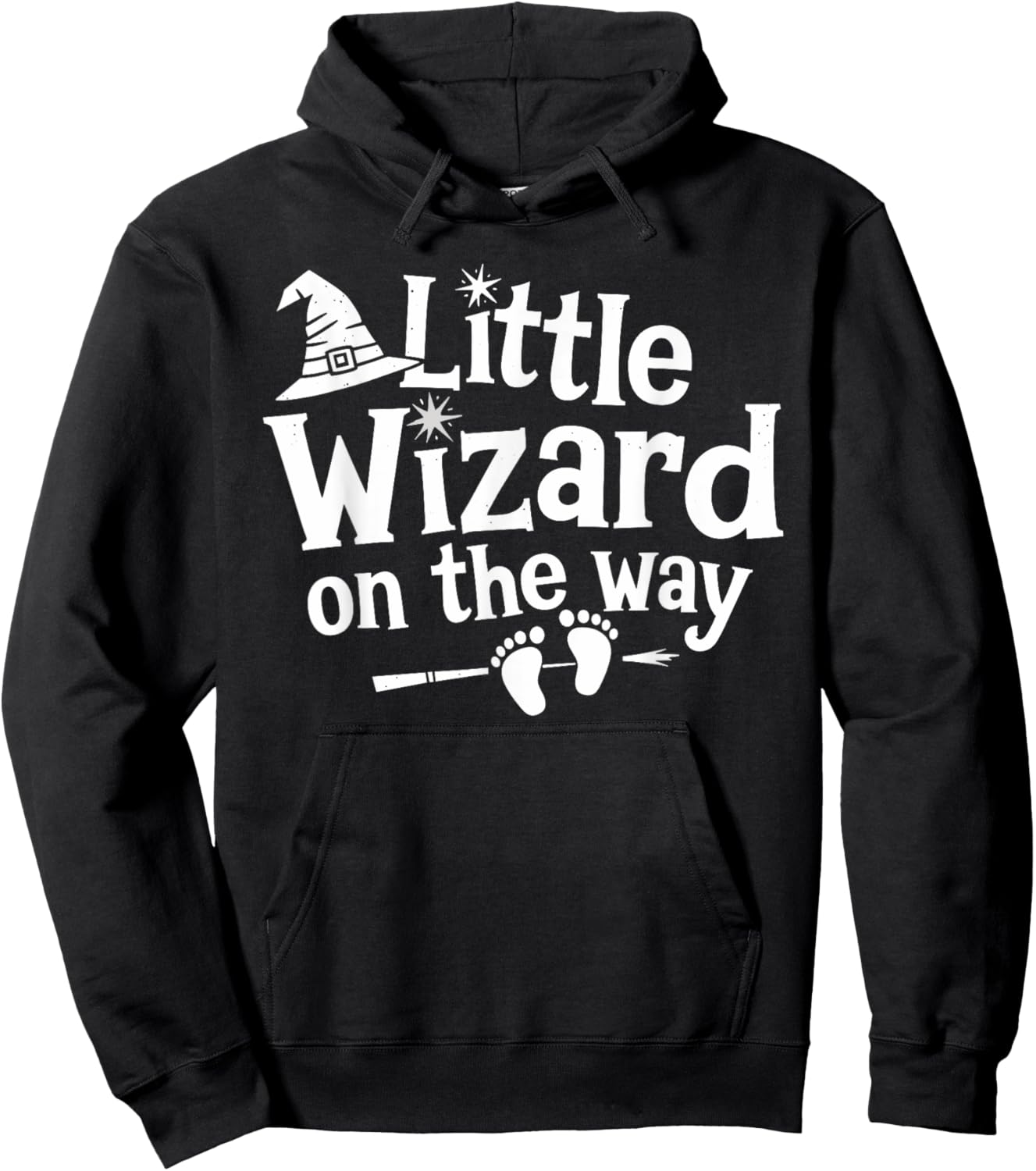 Little Wizard On The Way Halloween Pregnancy Announcement Hoodie - Hoodie | Black