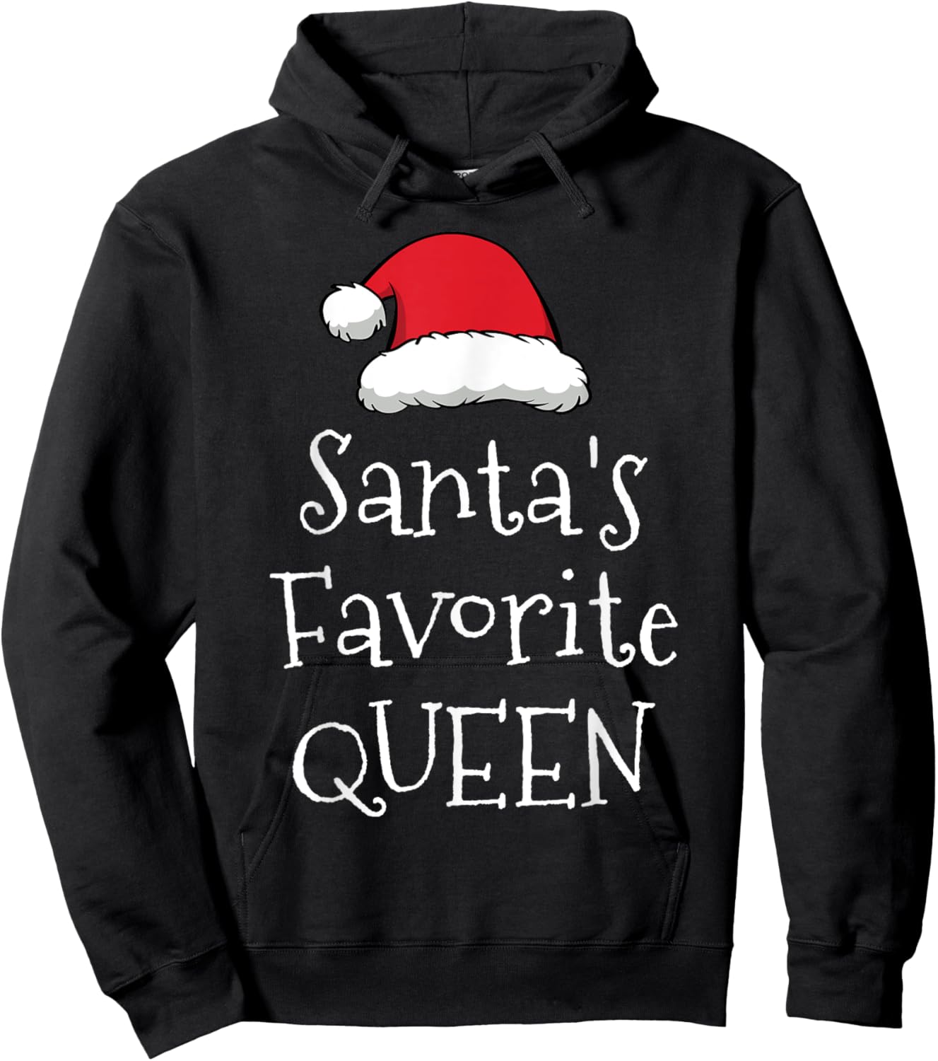 Santas Favorite Queen - Christmas Funny Gift Xmas Pajama Hoodie - Hoodie | Black