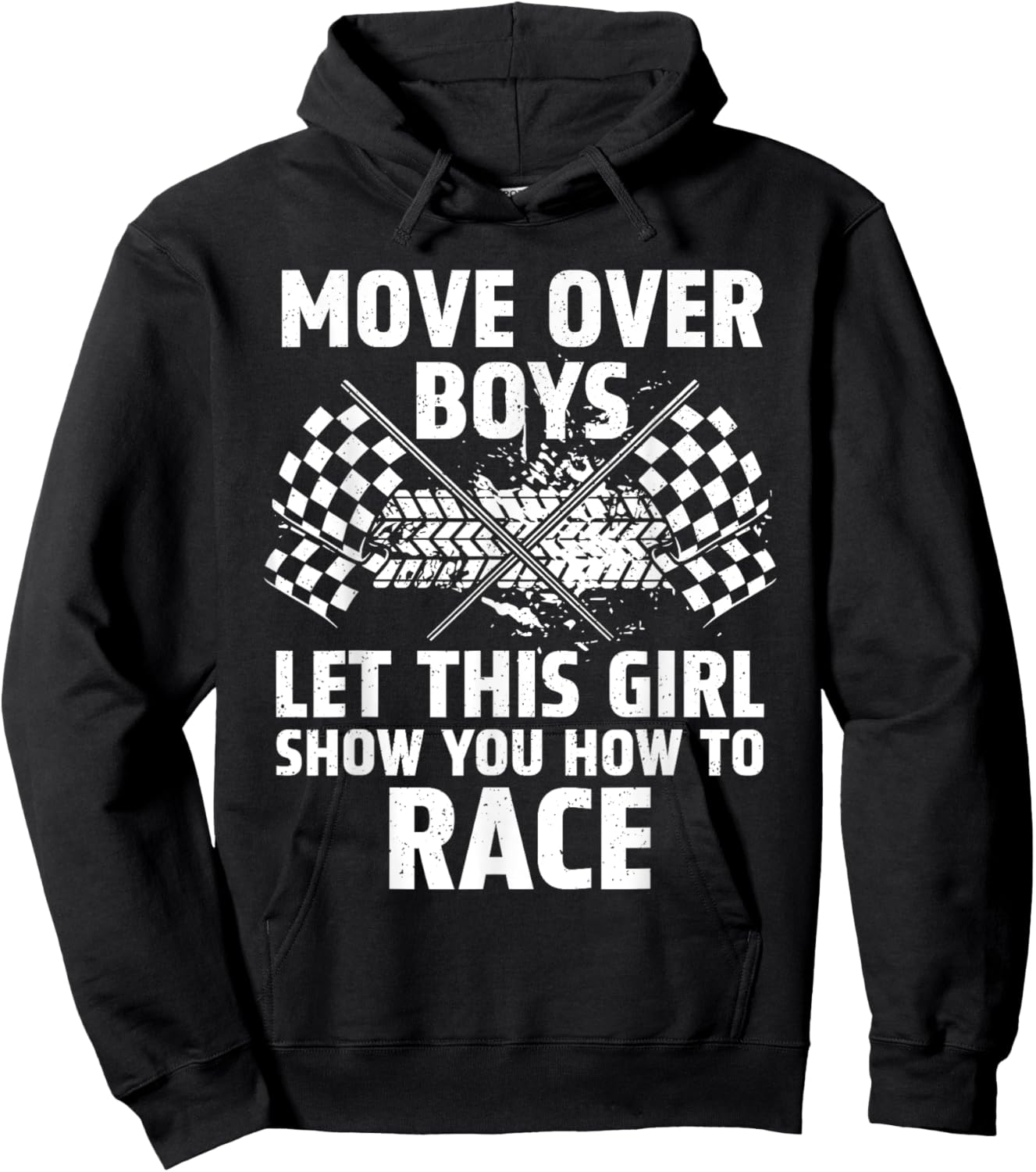 Funny Race Car Driver Art For Girls Women Kids Racing Lover Hoodie - Hoodie | Black