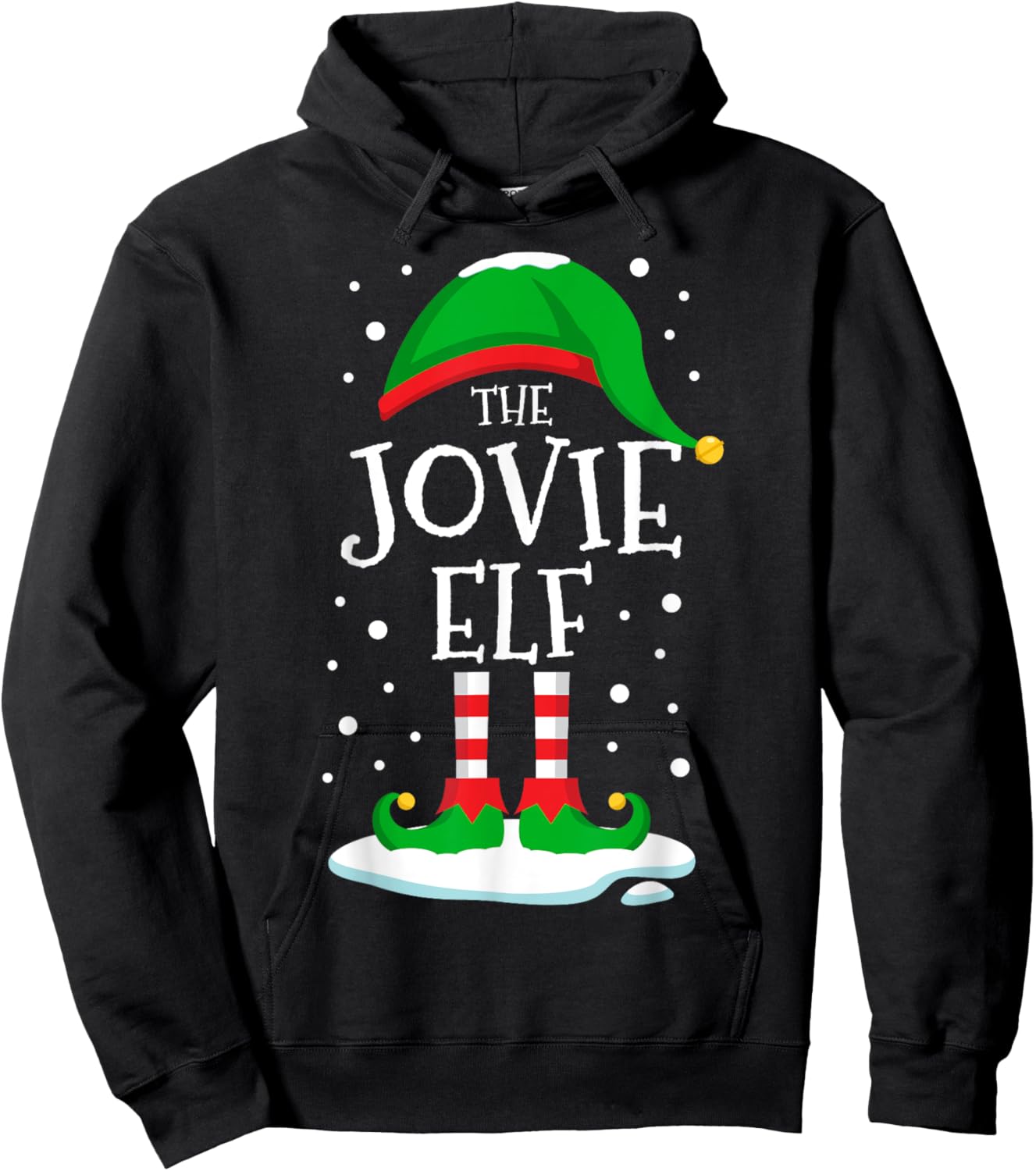 The Jovie Elf Christmas Family Matching Xmas Group Funny Hoodie - Hoodie | Black