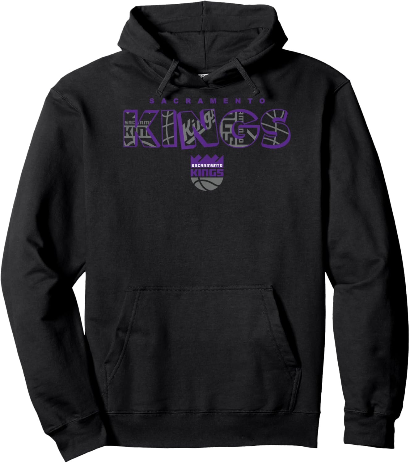 NBA - Sacramento Kings Logo Knockout White Hoodie - Hoodie | Black