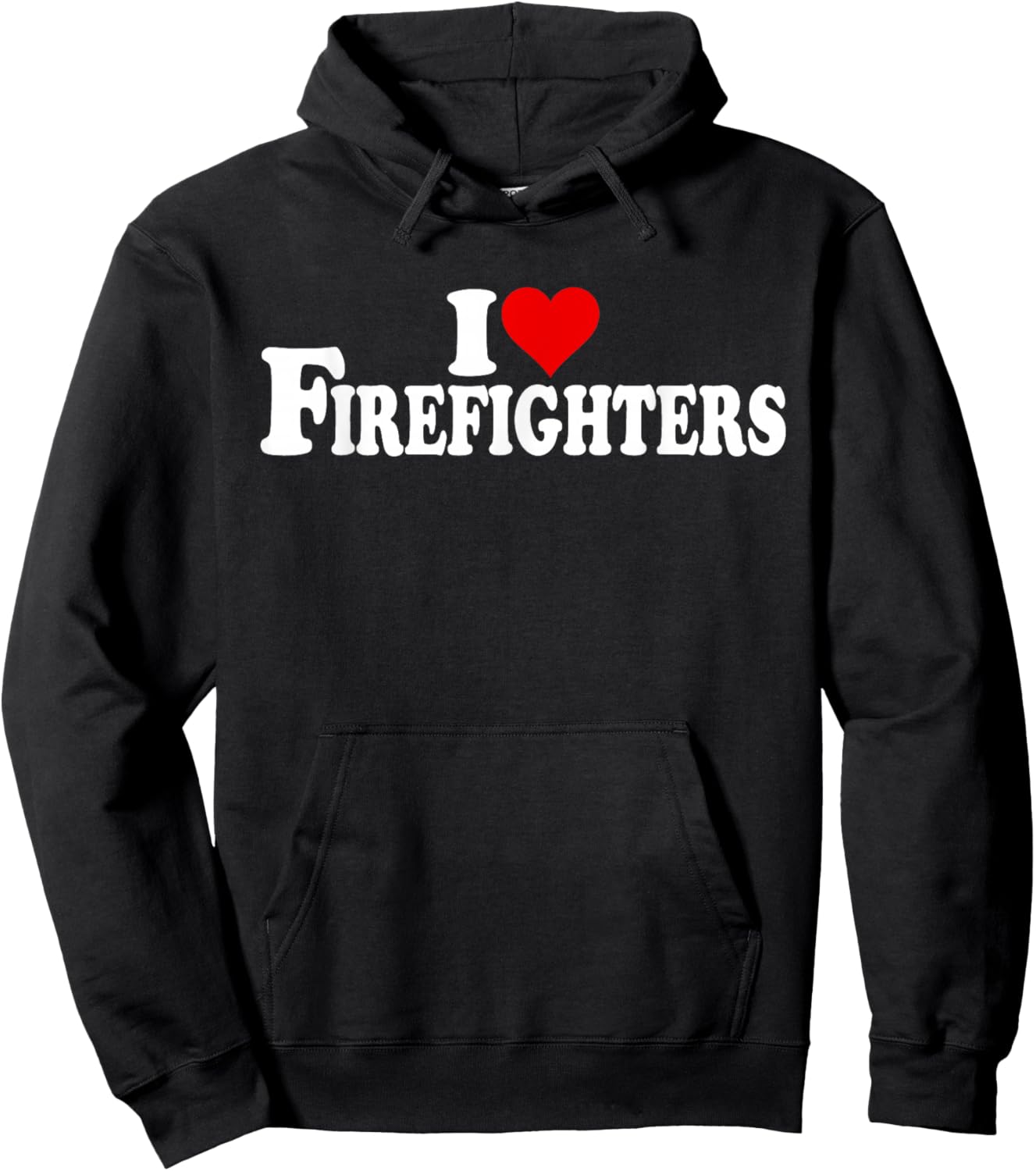 I Love Heart Firefighters Firemen Fire Department Hoodie - Hoodie | Black