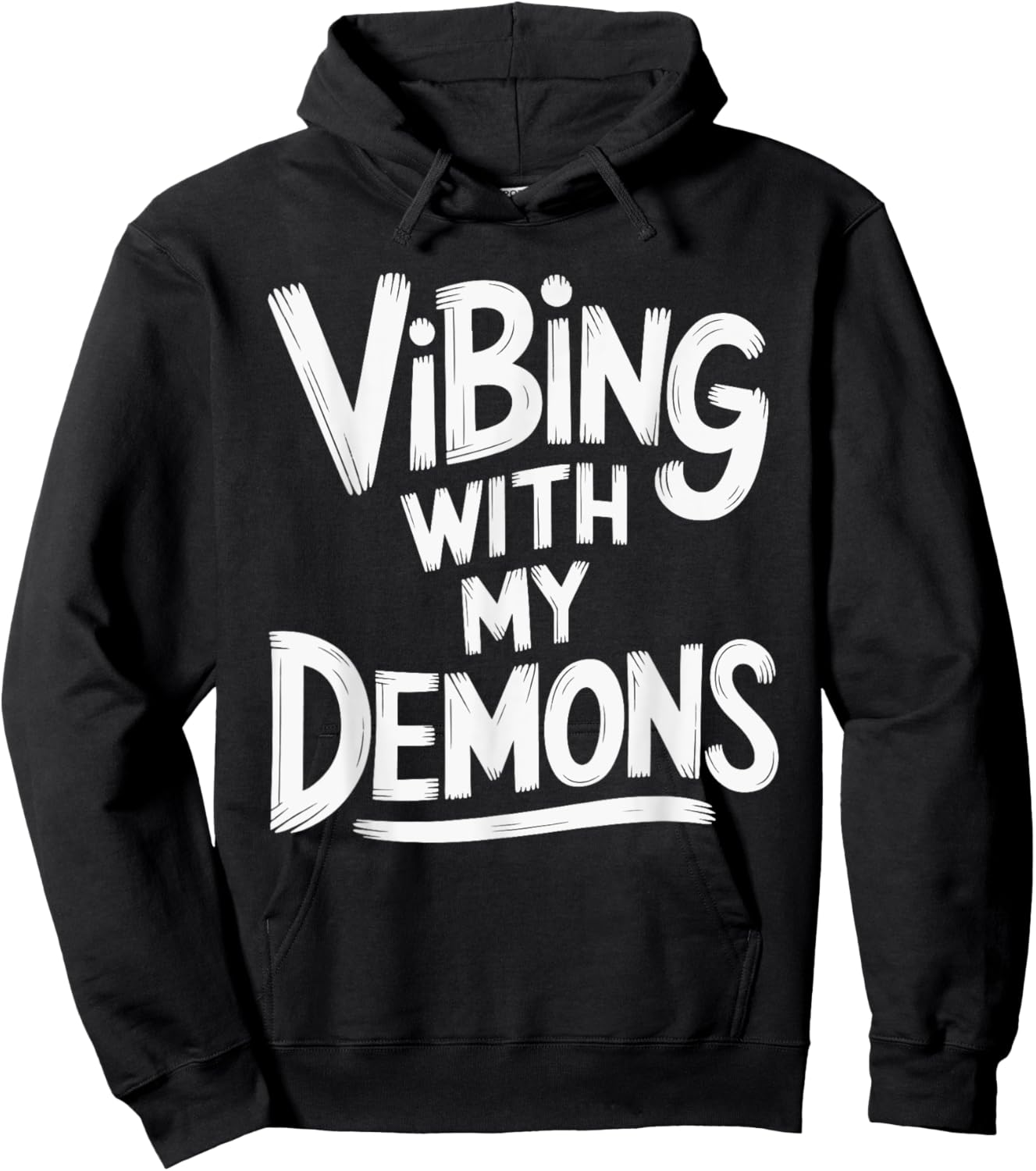 Vibing With My Demons Hoodie - Hoodie | Black