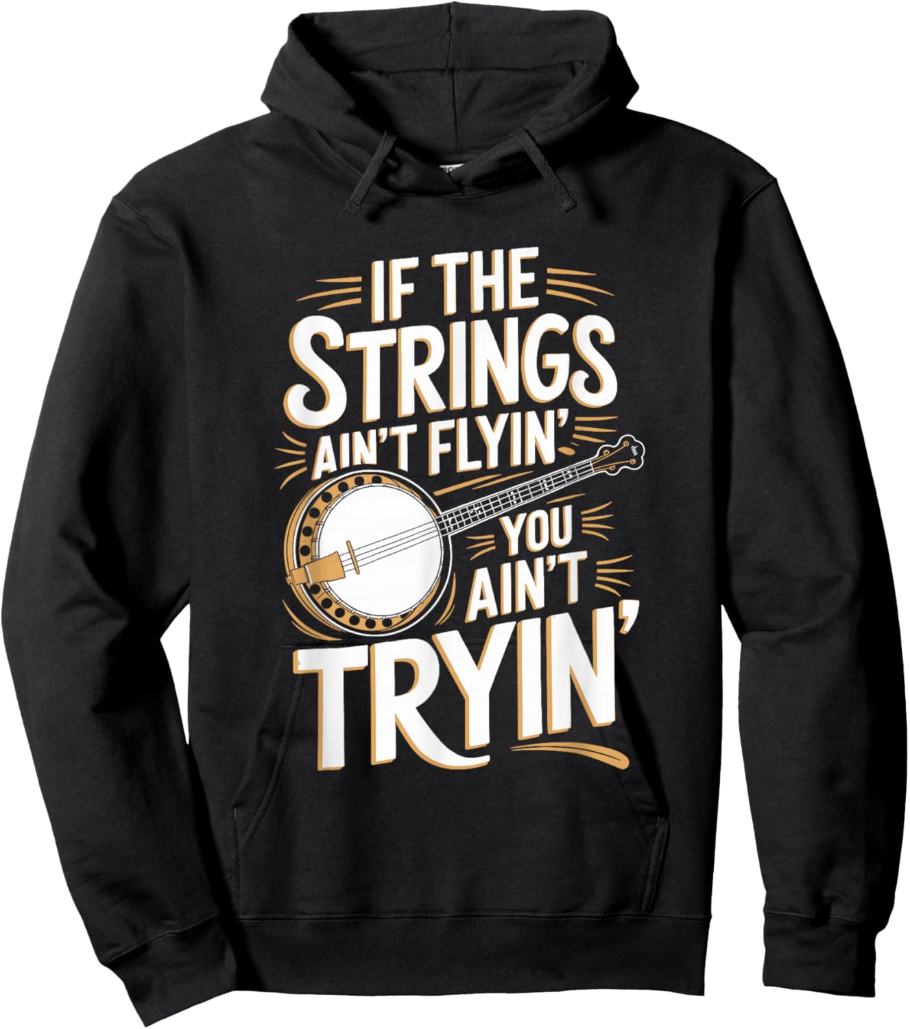 Banjo Fingerpicking - Bluegrass Folk Country Music Banjo Hoodie - Hoodie | Black