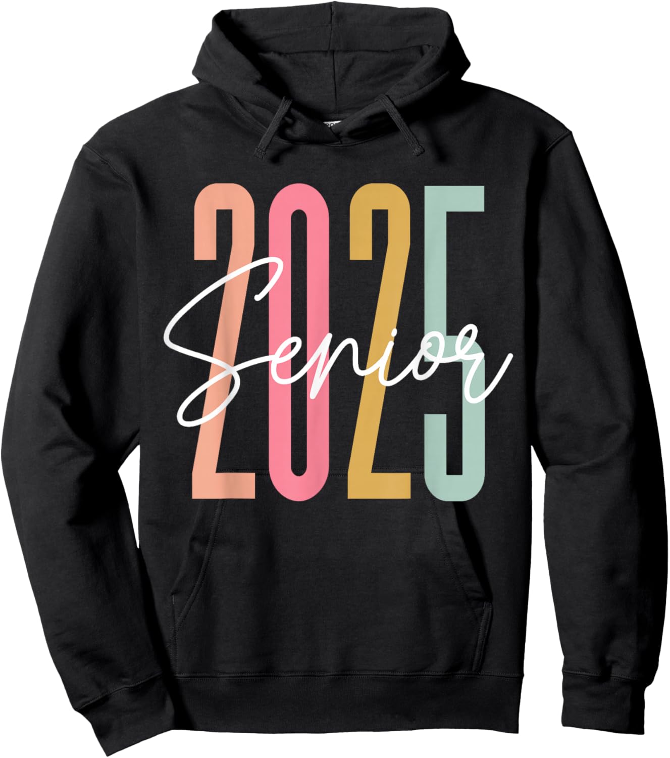 Retro Senior 2025 Class of 2025 High School Graduation Hoodie - Hoodie | Black