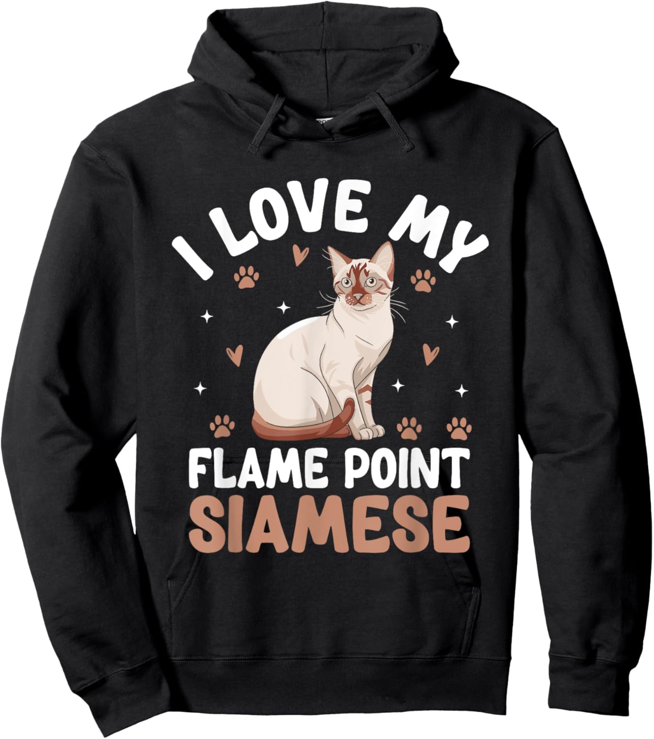 I Love My Flame Point Siamese Meezer Hoodie - Hoodie | Black