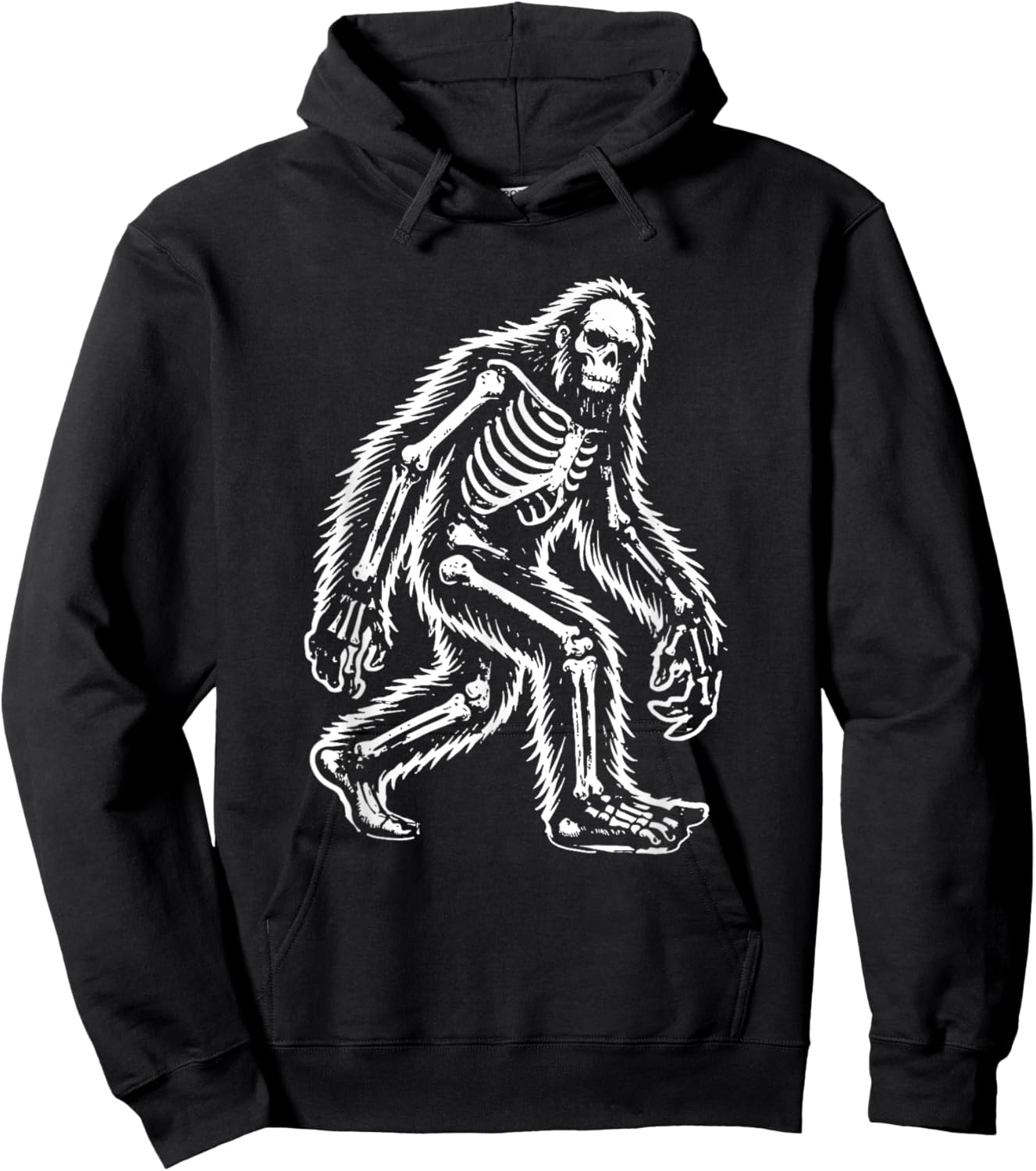 Funny Bigfoot Sasquatch Halloween skeleton men kids Hoodie - Hoodie | Black