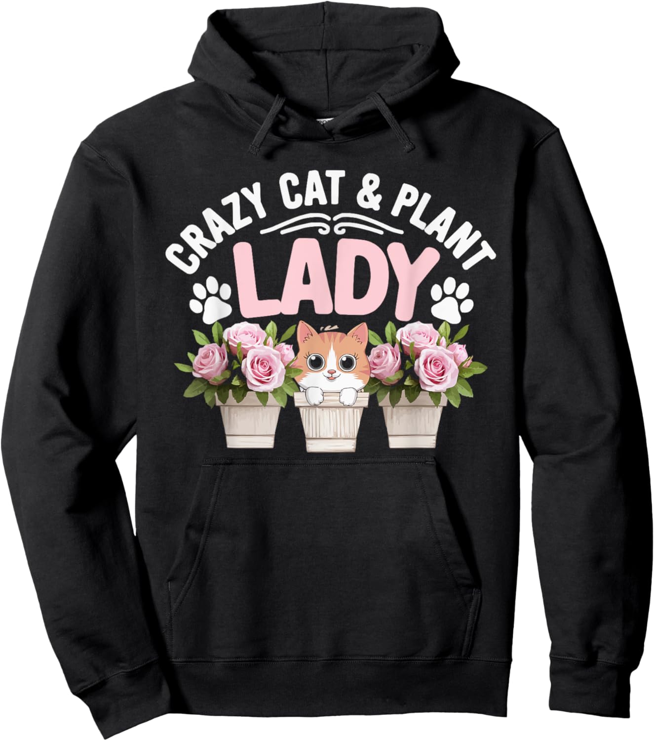Gardening Cat Kitty Meow Animal Pet Garden Lover Gardener Hoodie - Hoodie | Black