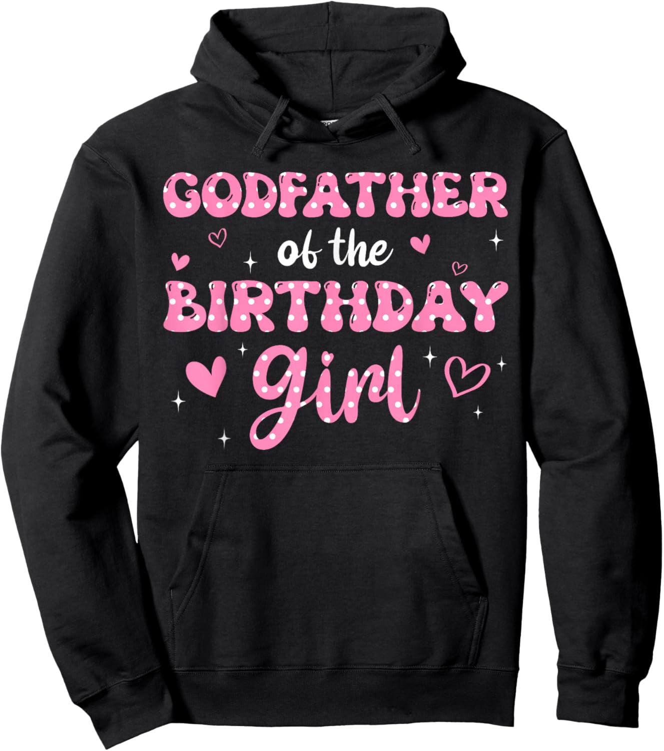 Godfather Of The Birthday Pink Girl Matching Family Hoodie - Hoodie | Black