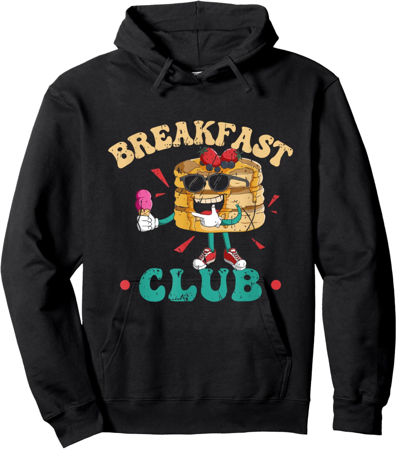 Breakfast Club Retro Vintage Pancake Aesthetic Brunch Hoodie - Hoodie | Black