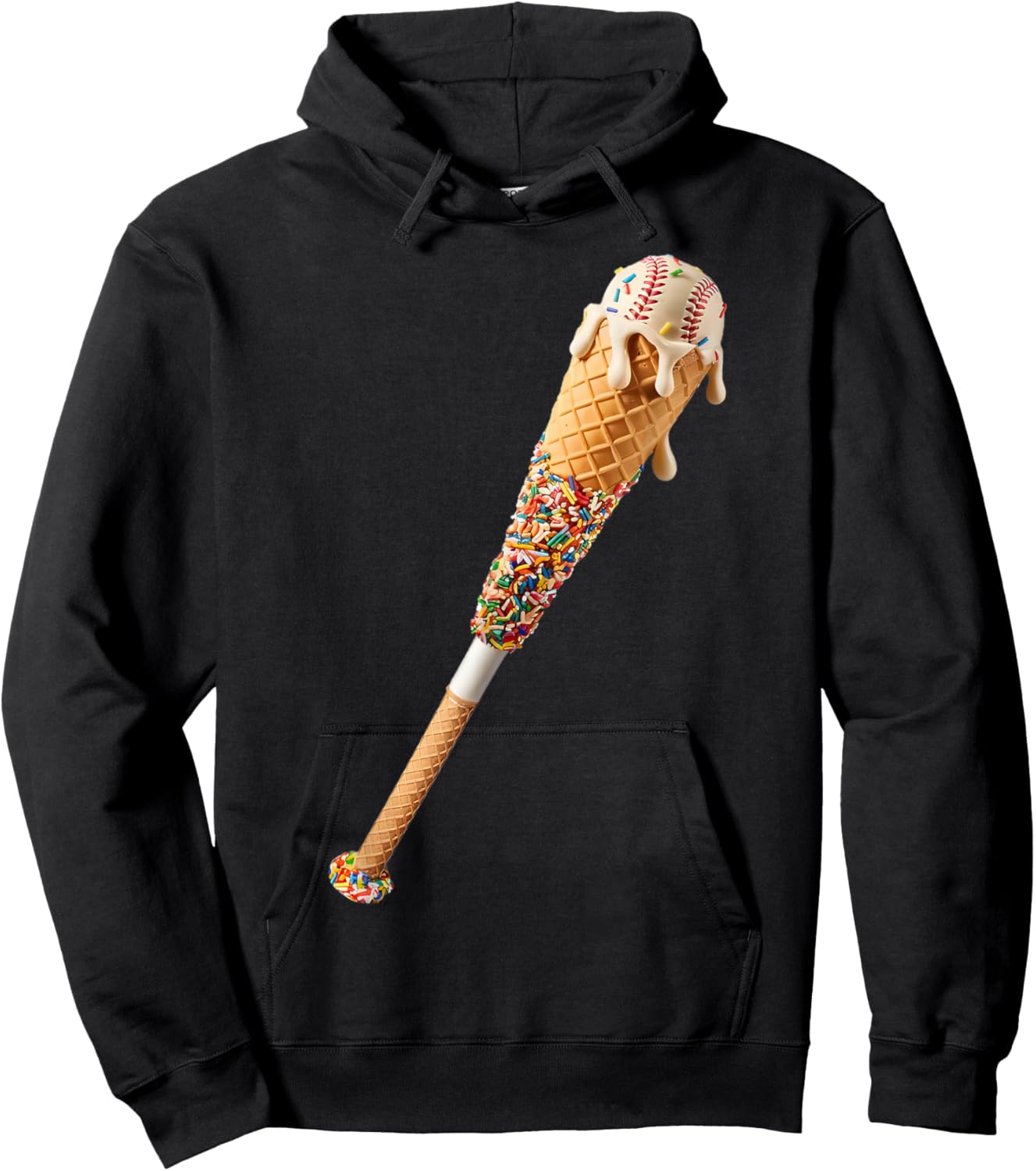 Ice Cream Drip Baseball Drip For Boys Hoodie - Hoodie | Black
