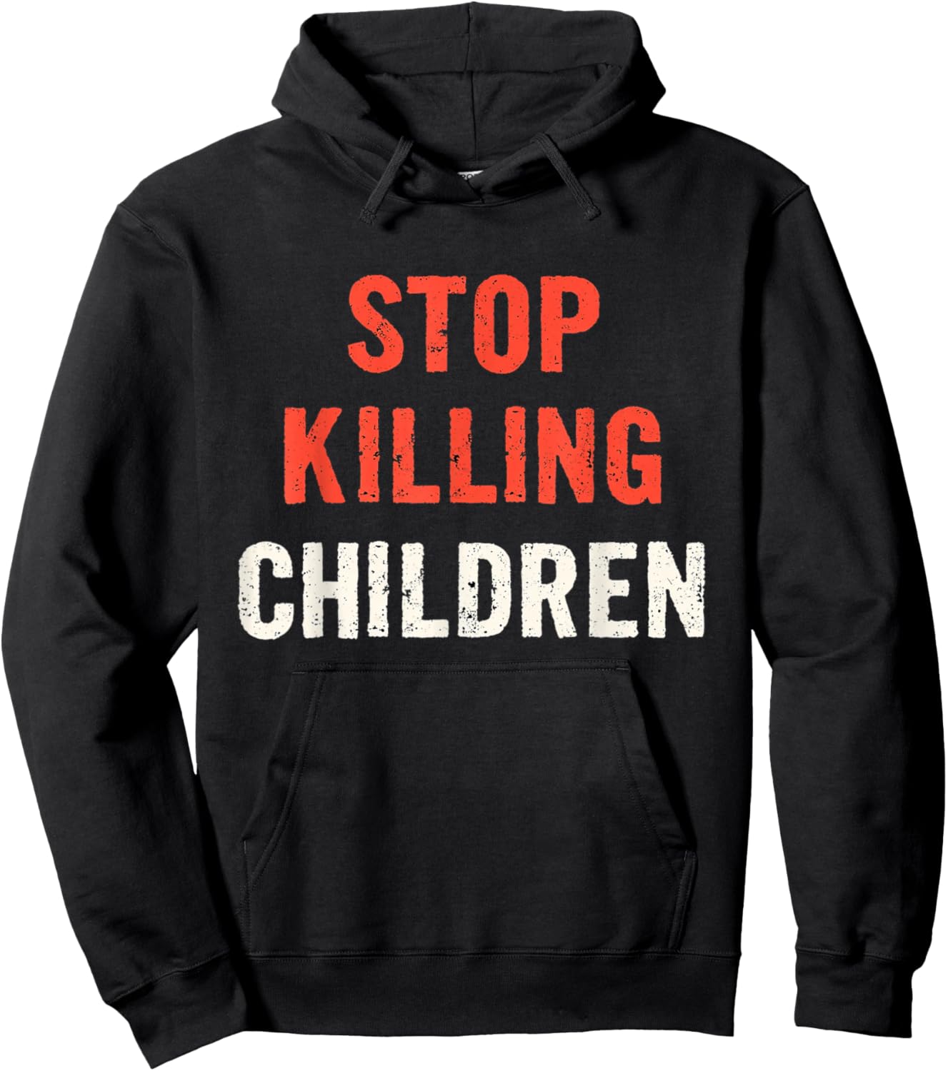 Powerful Awareness: Distressed Stop Killing Children Hoodie - Hoodie | Black