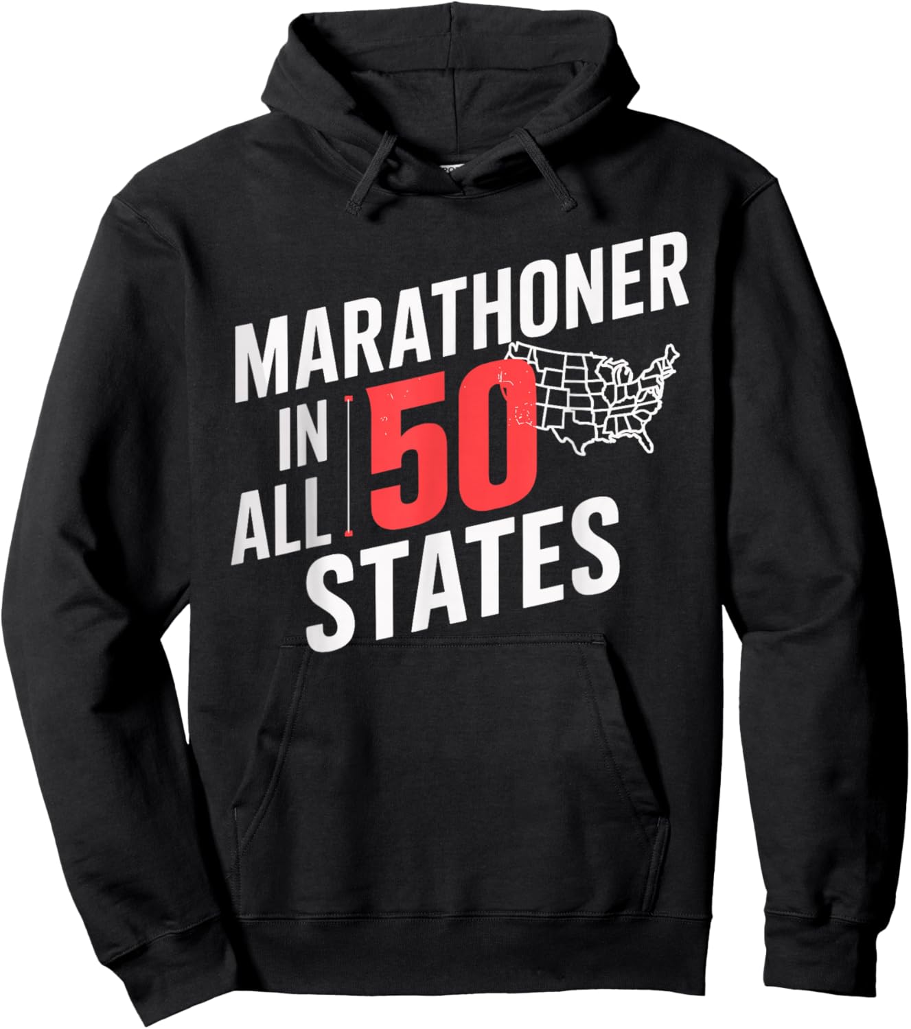 Marathoner in All 50 States Running Shirt for Marathoners Hoodie - Hoodie | Black