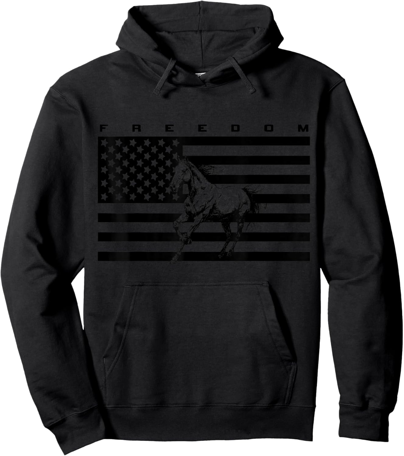 American Flag Horseback Riding Apparel - Horse Hoodie - Hoodie | Black