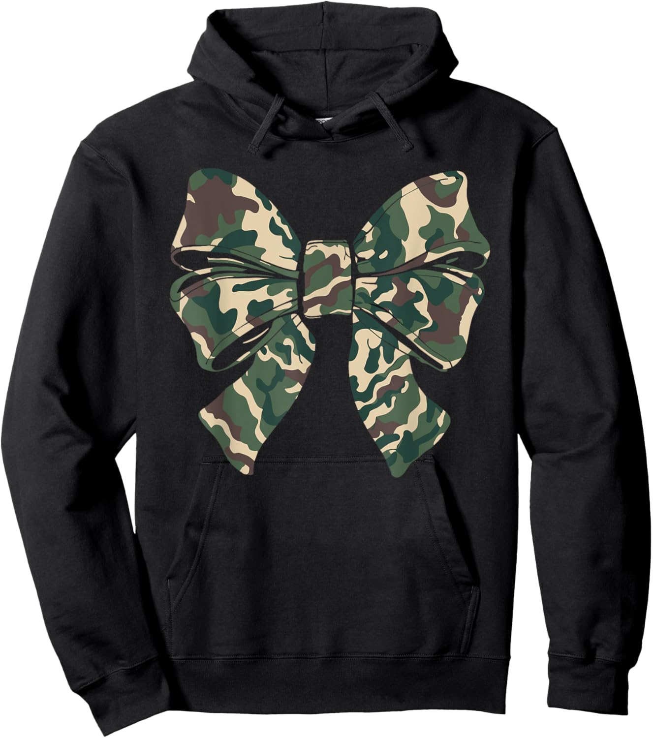 Camouflage Old Camo Bow Camo Coquette Bow Hunting Women Girl Hoodie - Hoodie | Black