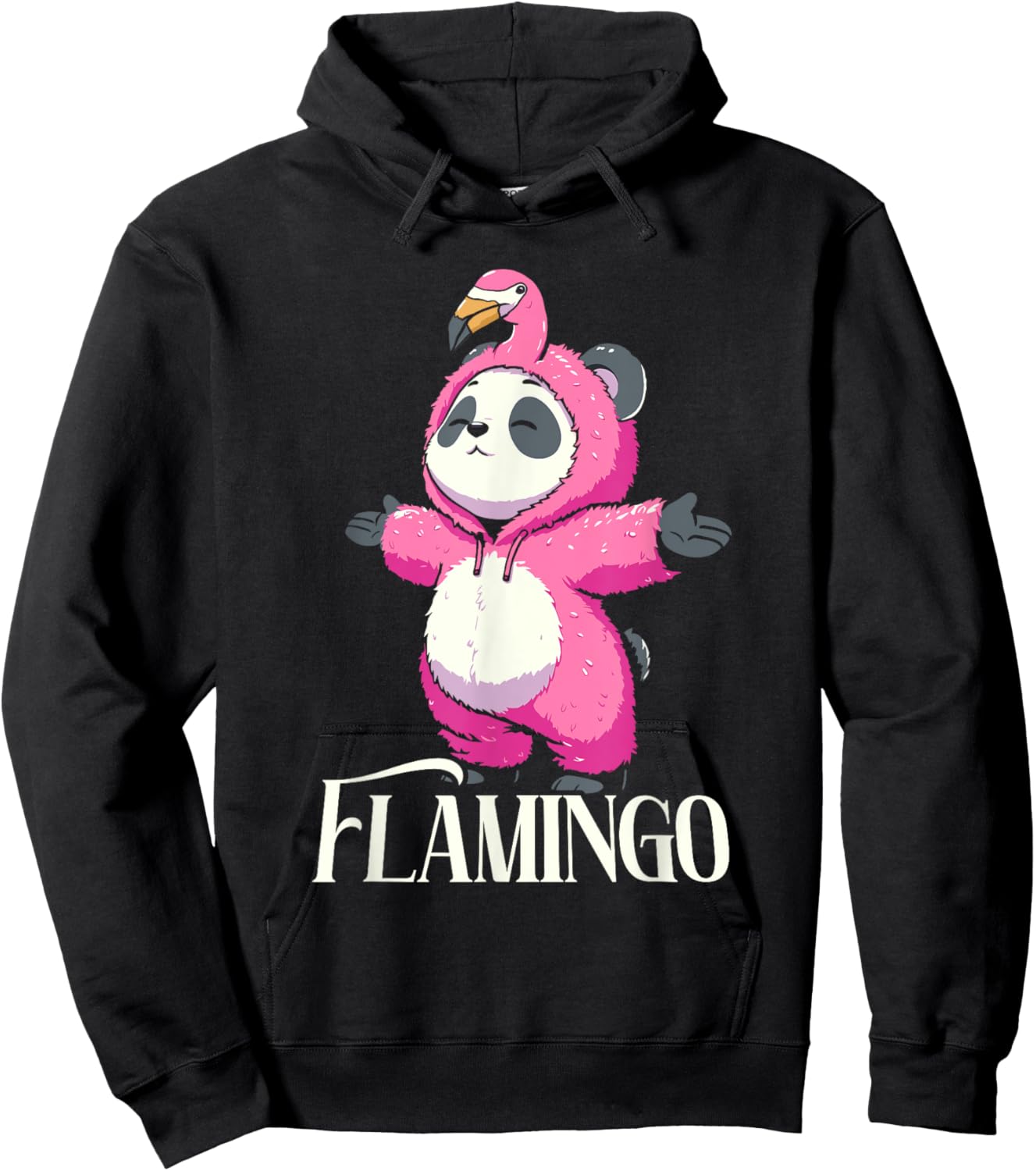 Flamingo Panda Hoodie - Hoodie | Black