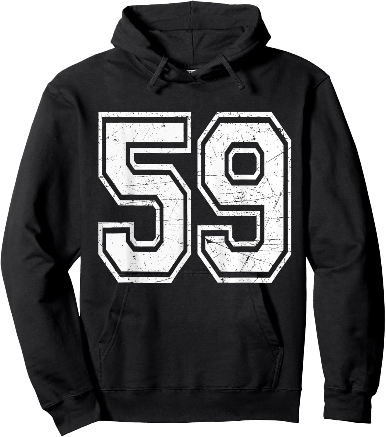 Number 59 Varsity Sports Team Jersey 59th Birthday Hoodie - Hoodie | Black