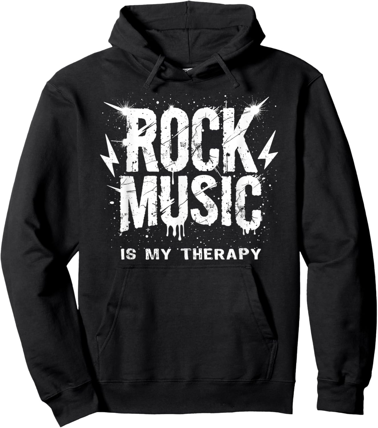 Rock Music Is My Therapy Hoodie - Hoodie | Black