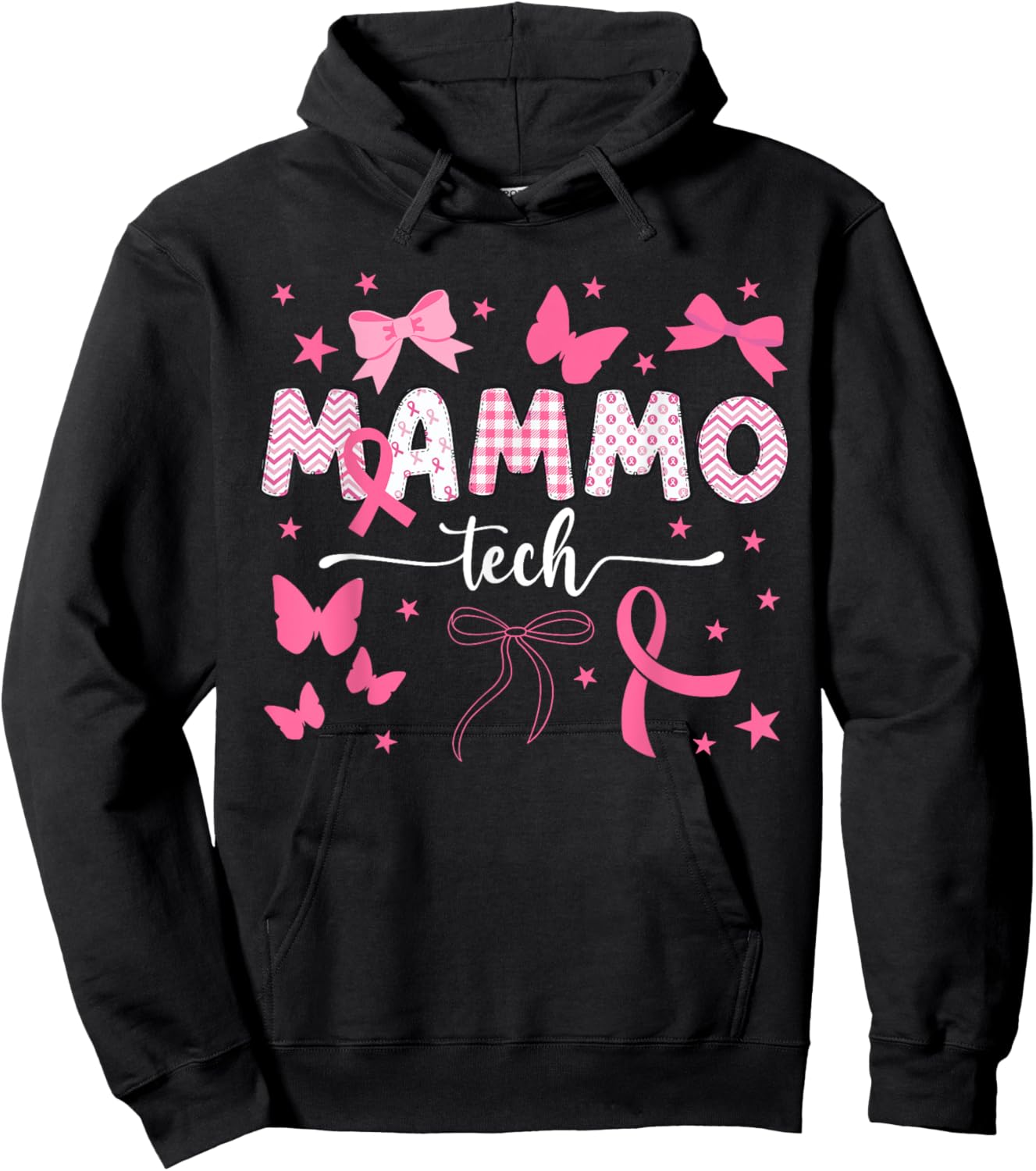 Mammo Tech Breast Cancer Awareness Month Rad Tech Radiology Hoodie - Hoodie | Black