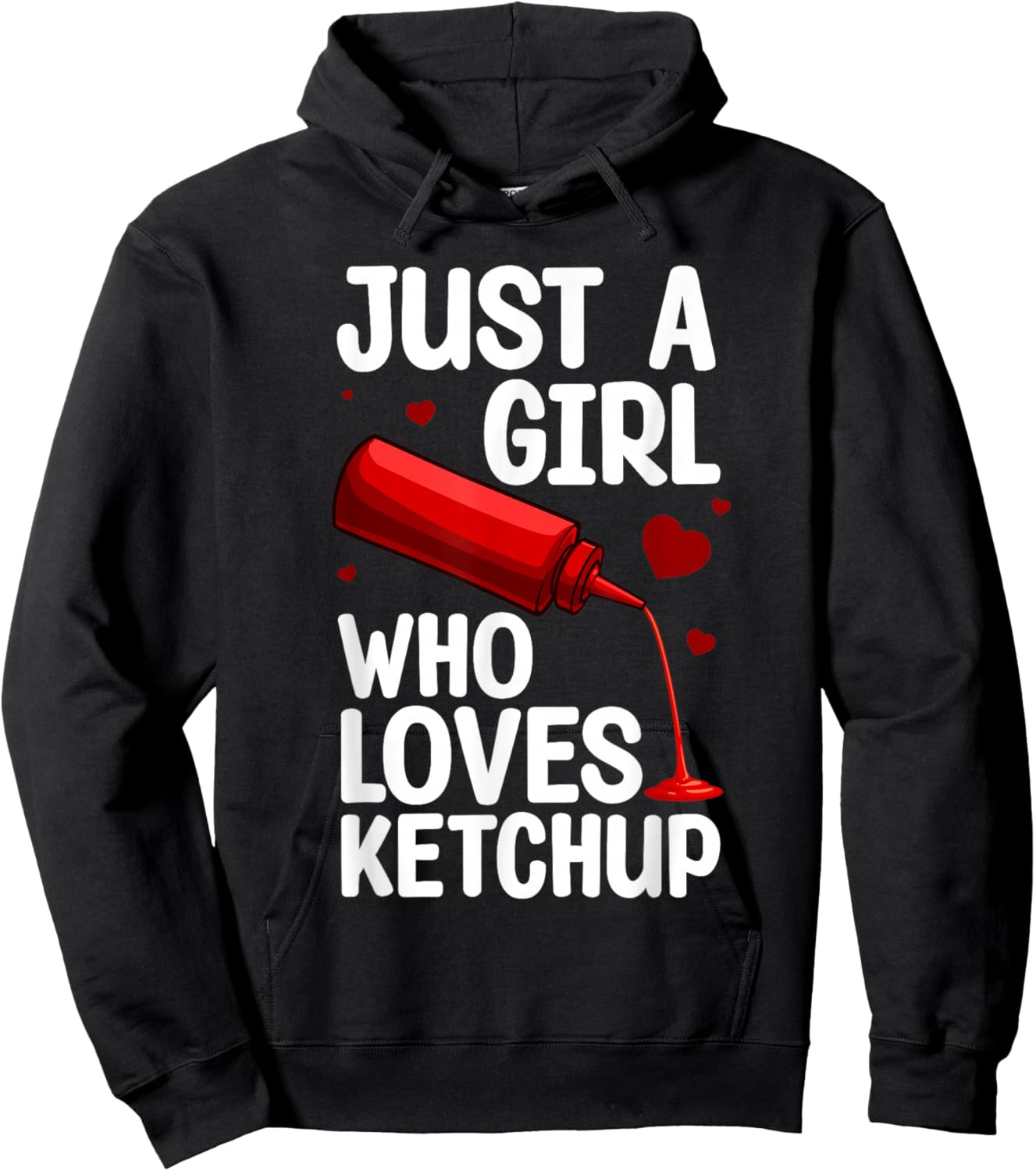 Cute Ketchup Design Girls Condiment Ketchup Lovers Hoodie - Hoodie | Black