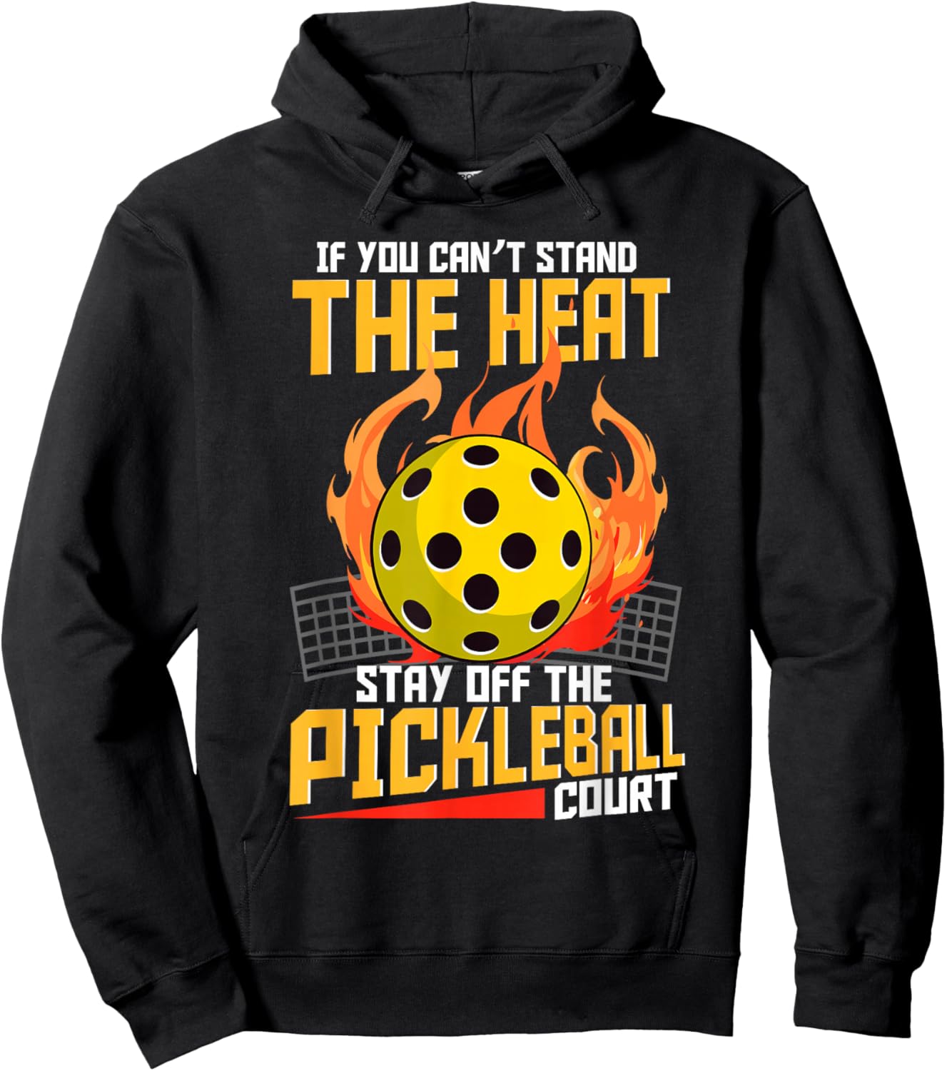 Funny pickleball sayings design Retro Paddle Court Hoodie - Hoodie | Black